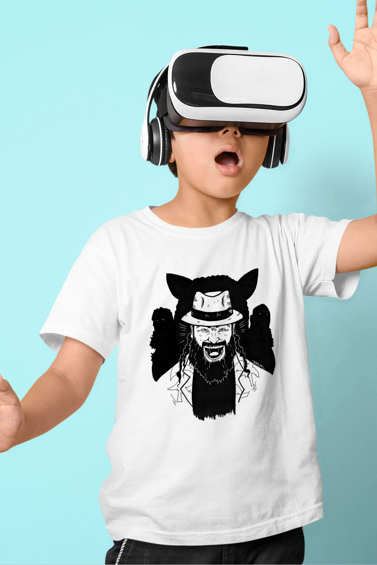 Bray Wyatt Baskılı Beyaz Unisex Beyaz Çocuk Tişört - Tshirt