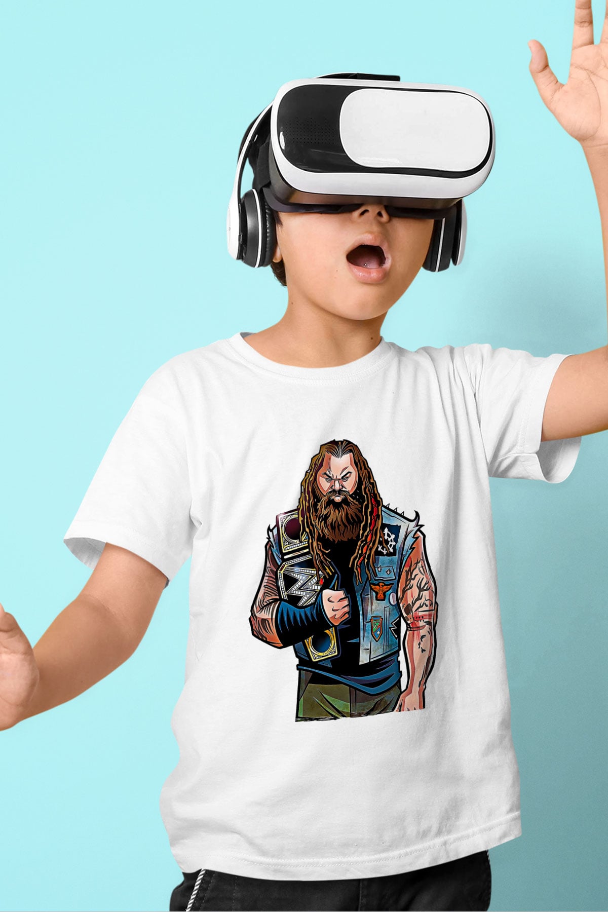 Bray Wyatt Baskılı Beyaz Unisex Beyaz Çocuk Tişört - Tshirt