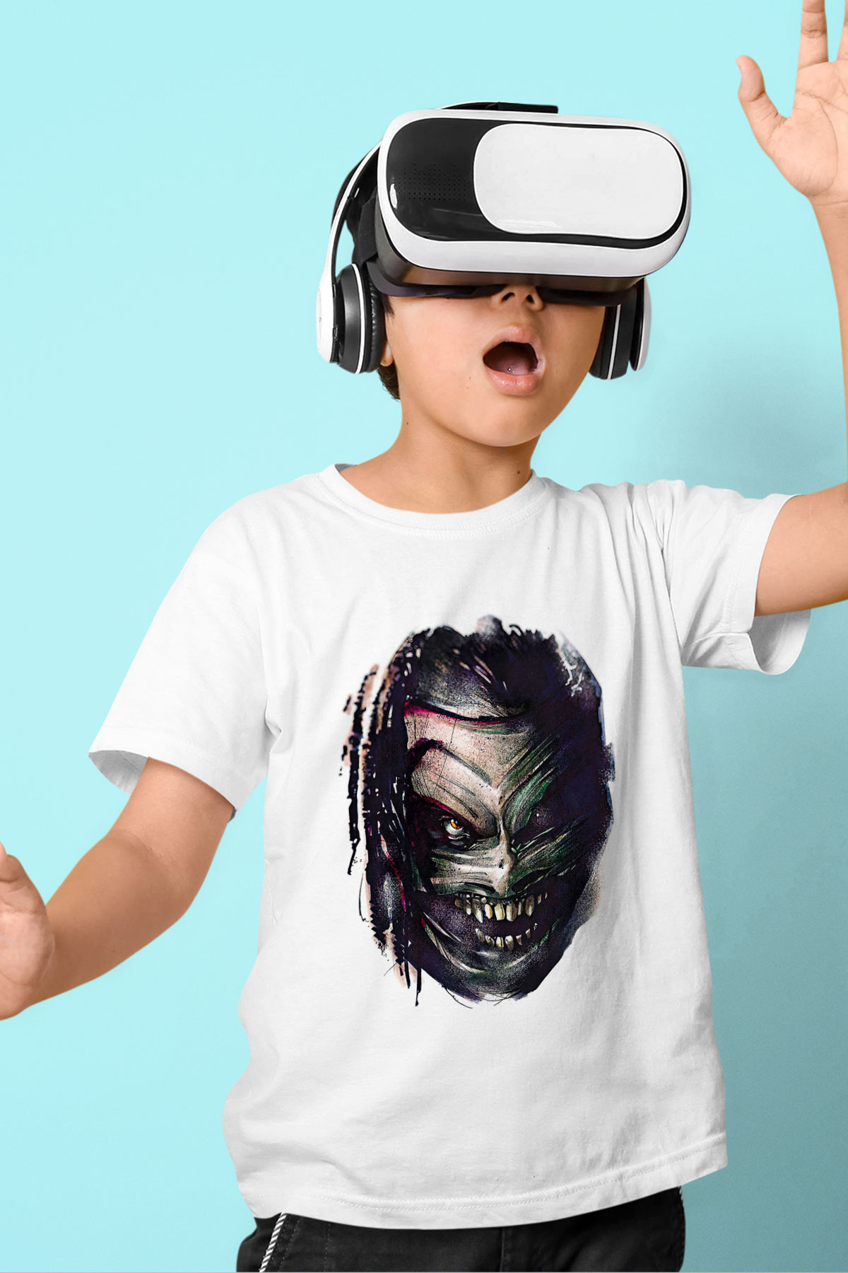 Bray Wyatt Baskılı Beyaz Unisex Beyaz Çocuk Tişört - Tshirt