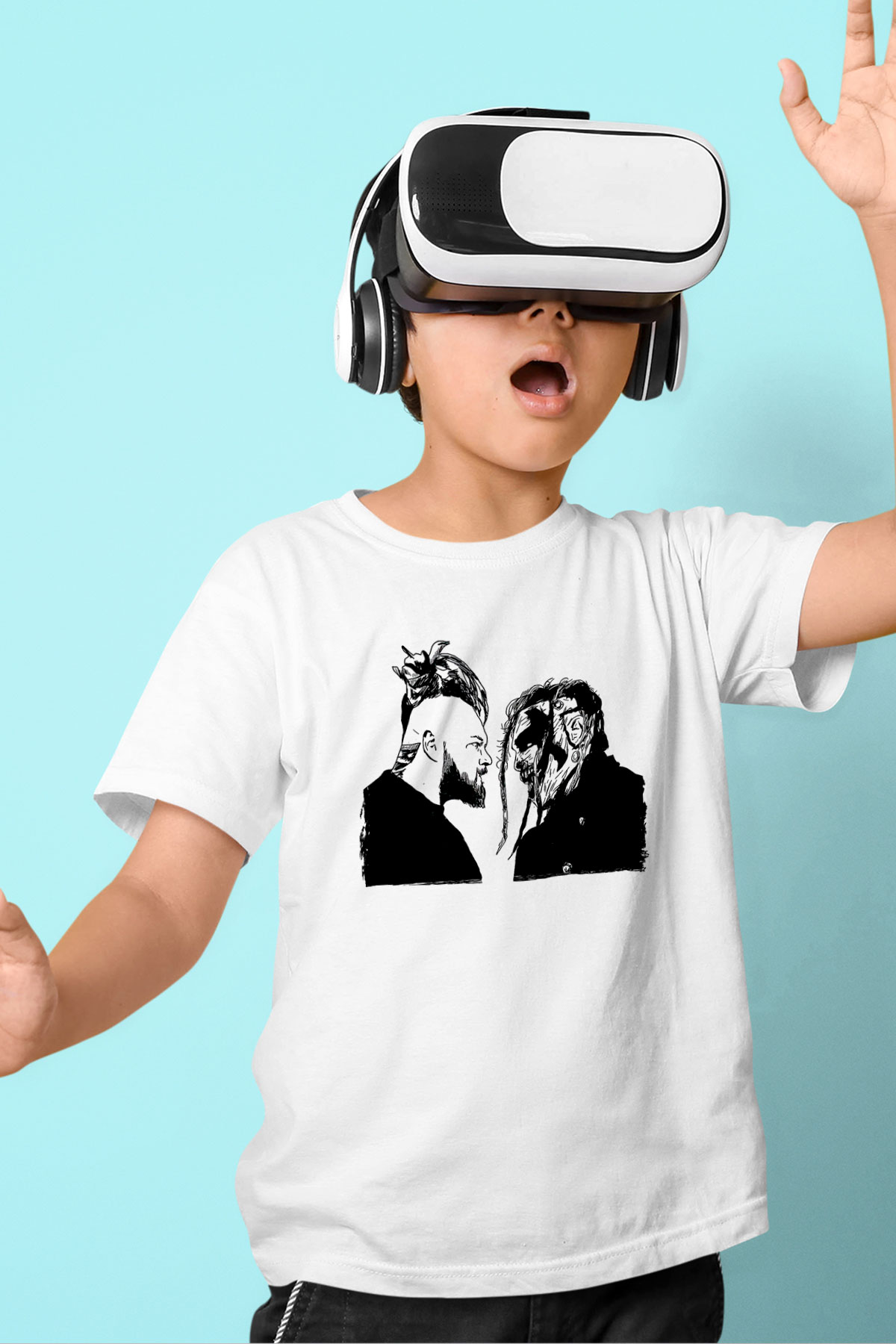 Bray Wyatt Baskılı Beyaz Unisex Beyaz Çocuk Tişört - Tshirt