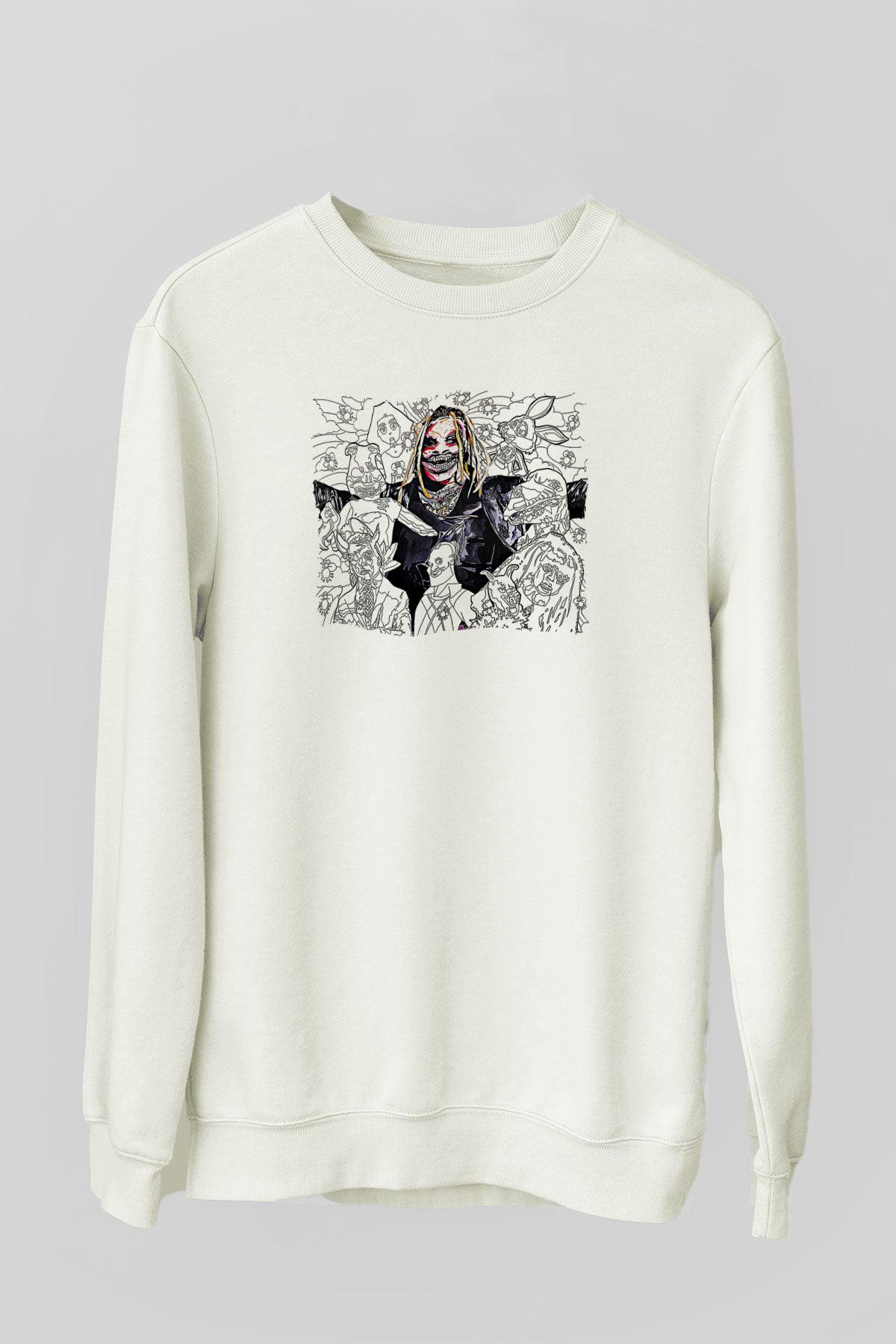 Bray Wyatt Baskılı Beyaz Unisex Sweatshirt