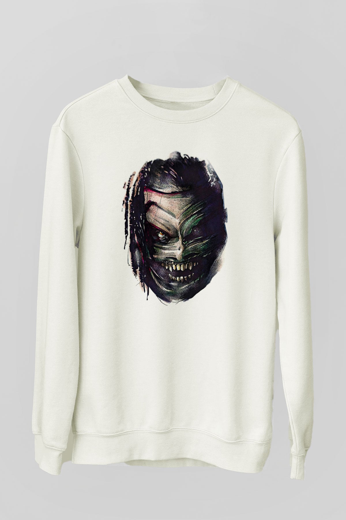 Bray Wyatt Baskılı Beyaz Unisex Sweatshirt