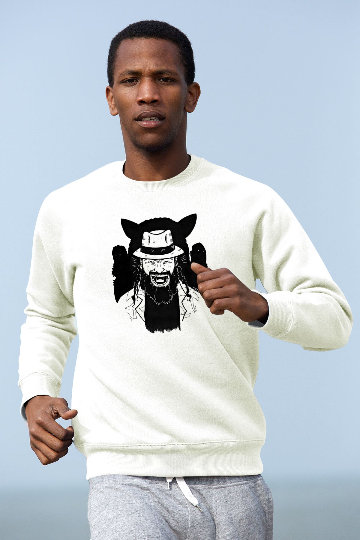 Bray Wyatt Baskılı Beyaz Unisex Sweatshirt