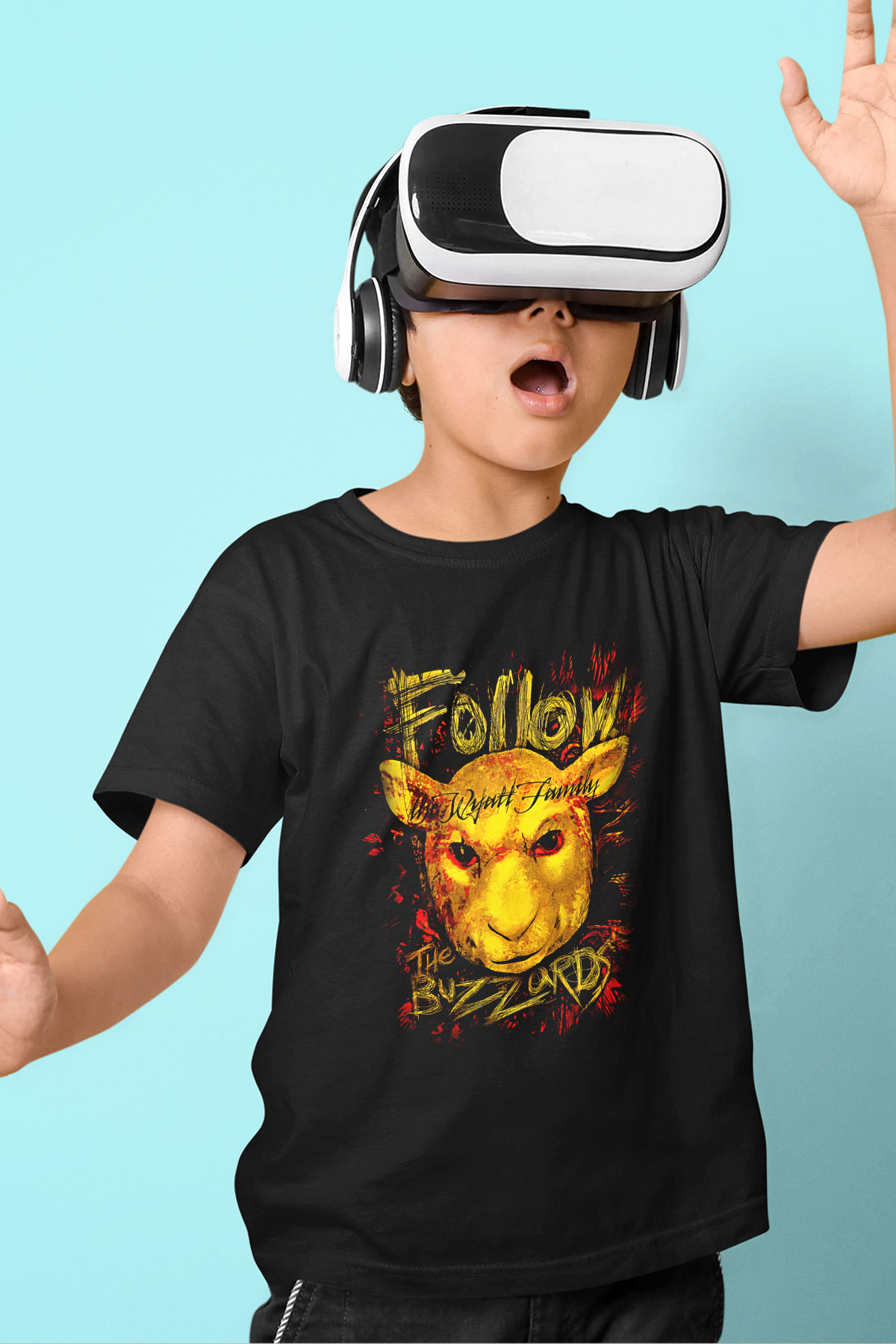 Bray Wyatt Baskılı Unisex Siyah Çocuk Tişört - Tshirt