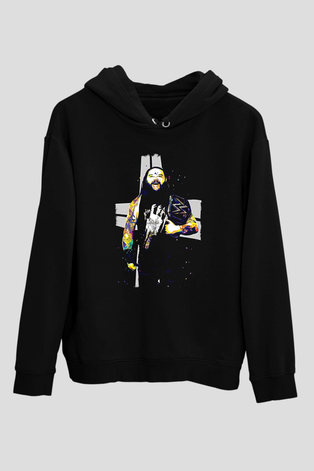 Bray Wyatt Baskılı Unisex Siyah Hoodie