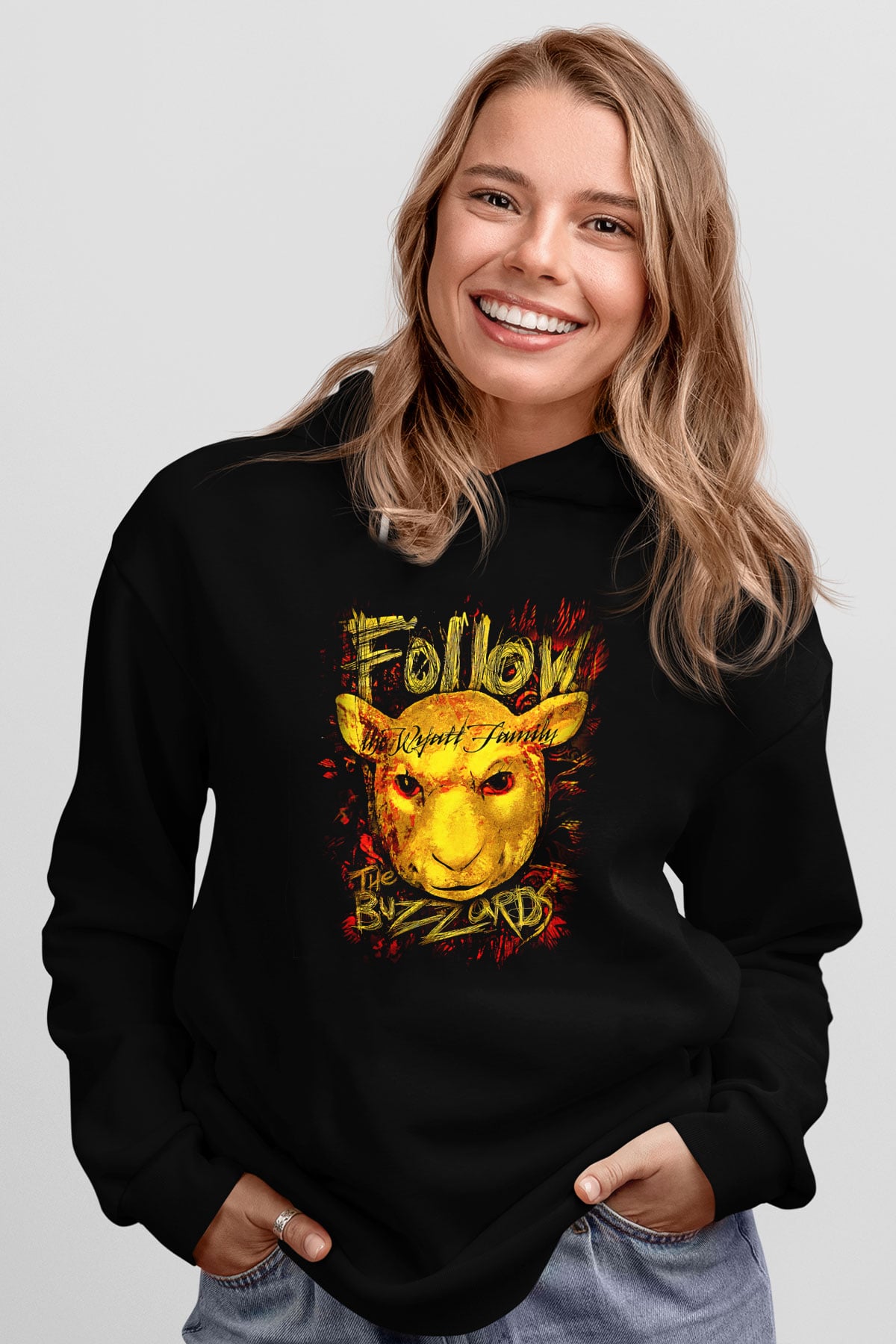 Bray Wyatt Baskılı Unisex Siyah Hoodie