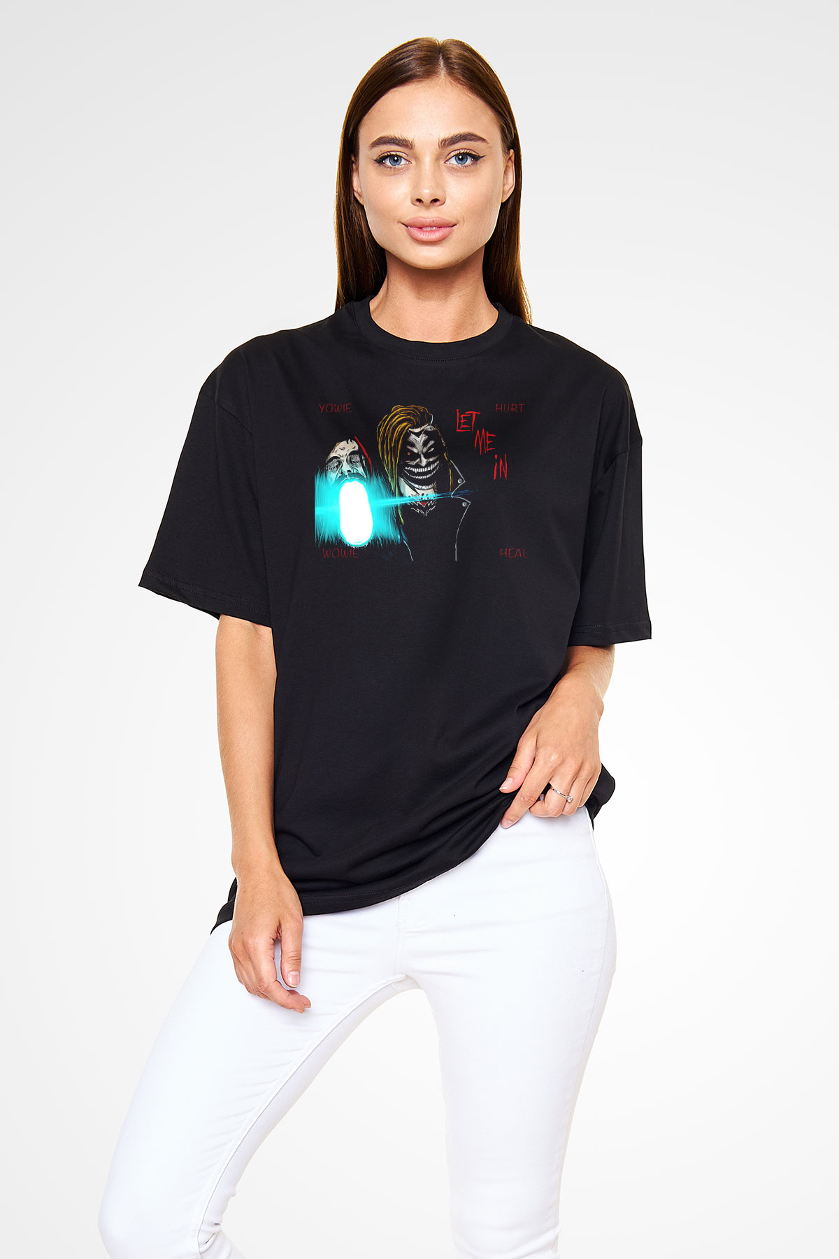 Bray Wyatt Baskılı Unisex Siyah Oversize Tişört - Tshirt
