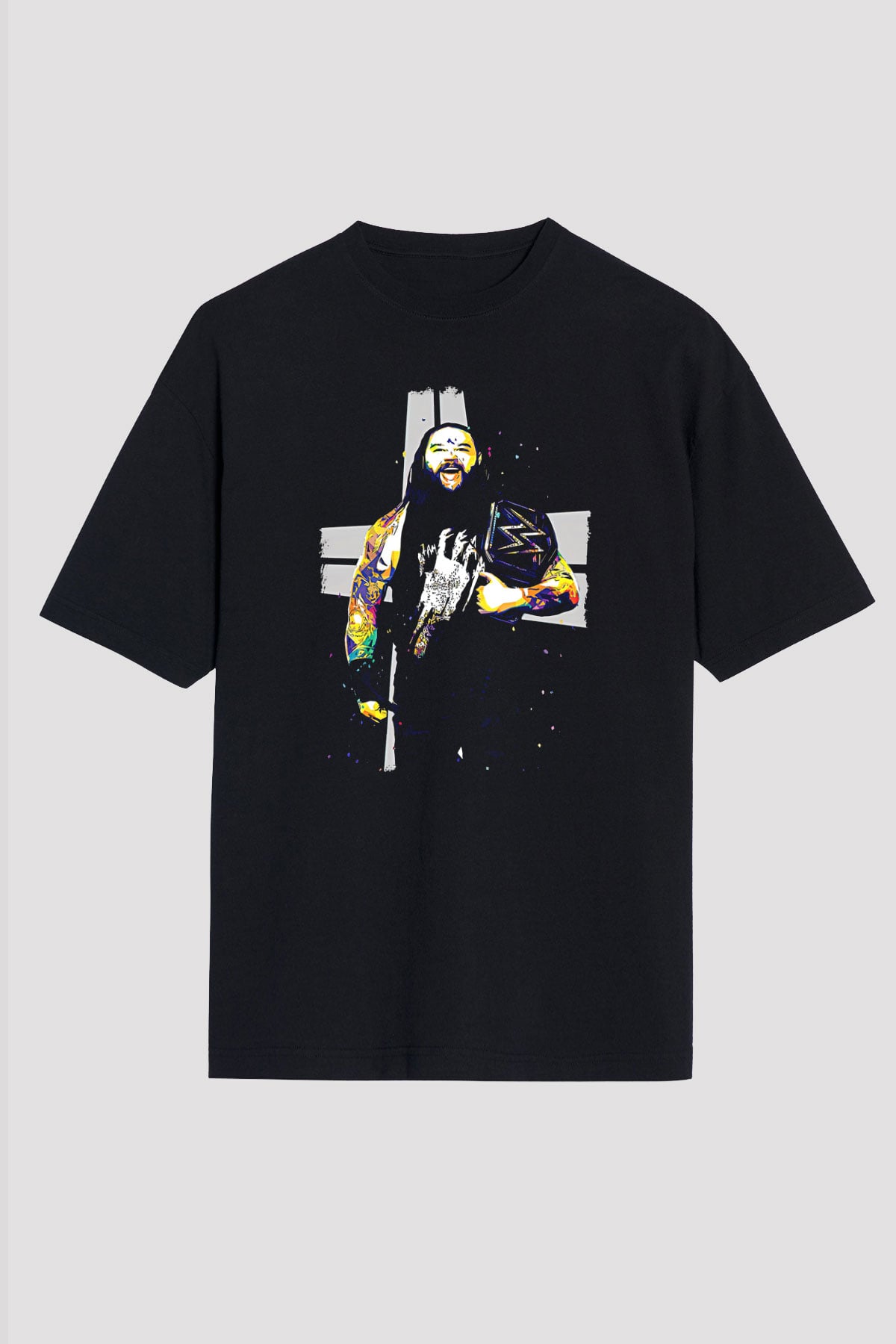 Bray Wyatt Baskılı Unisex Siyah Oversize Tişört - Tshirt