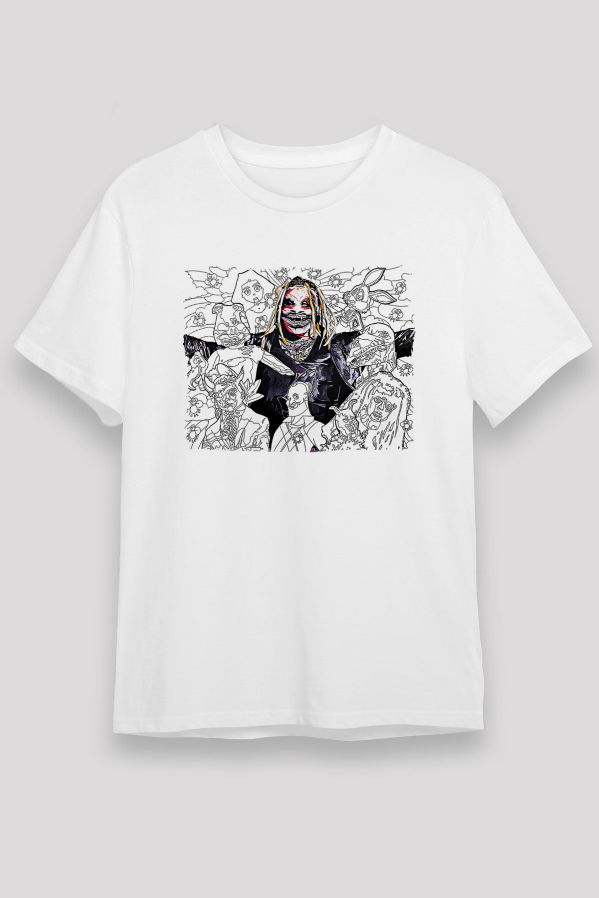 Bray Wyatt Unisex Baskılı Beyaz Tişört - Tshirt