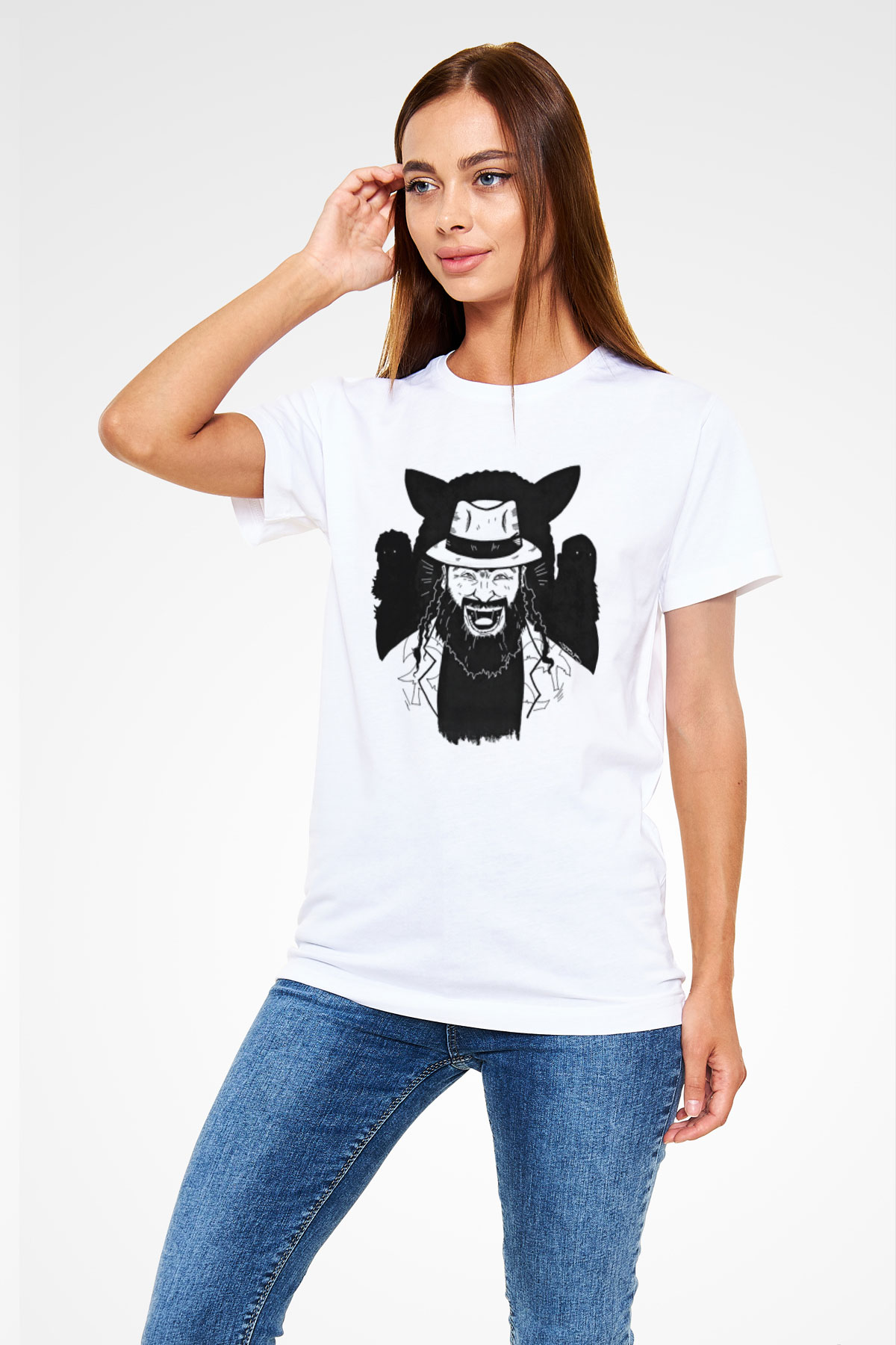 Bray Wyatt Unisex Baskılı Beyaz Tişört - Tshirt