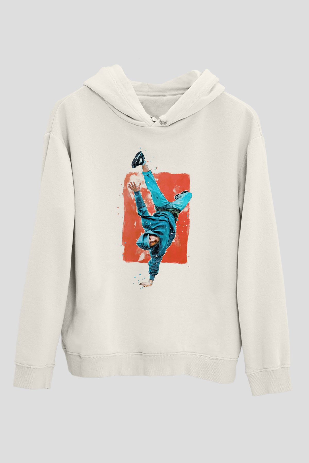 Breakdans Beyaz Unisex Hoodie