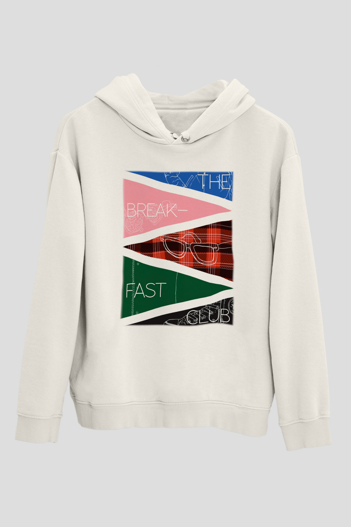 Breakfast Club Beyaz Unisex Kapşonlu Sweatshirt