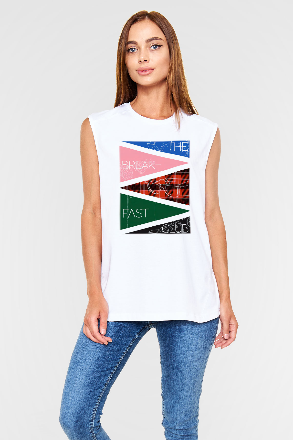 Breakfast Club Beyaz Unisex Kolsuz Tişört