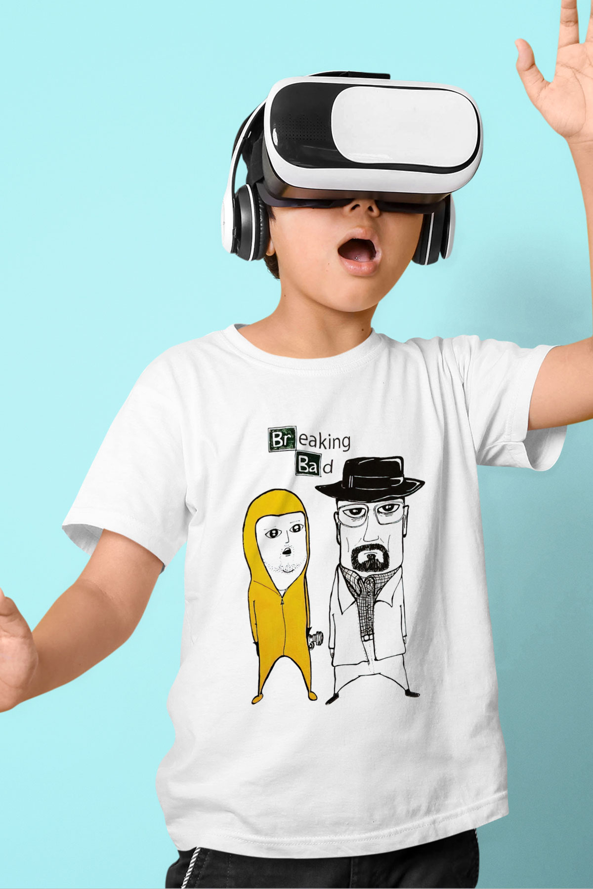 Breaking Bad Heisenberg Baskılı Beyaz Unisex Çocuk Tişört