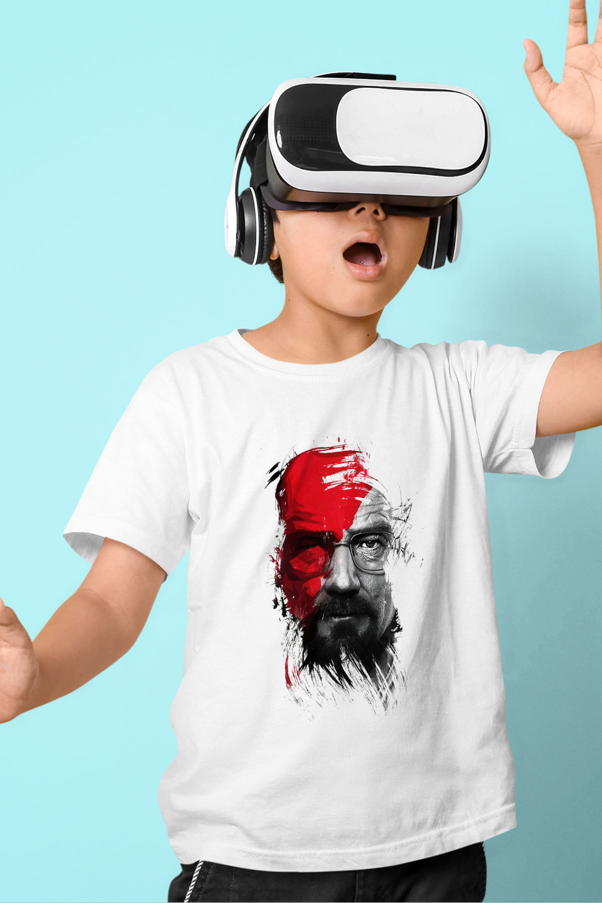Breaking Bad Heisenberg Baskılı Beyaz Unisex Çocuk Tişört
