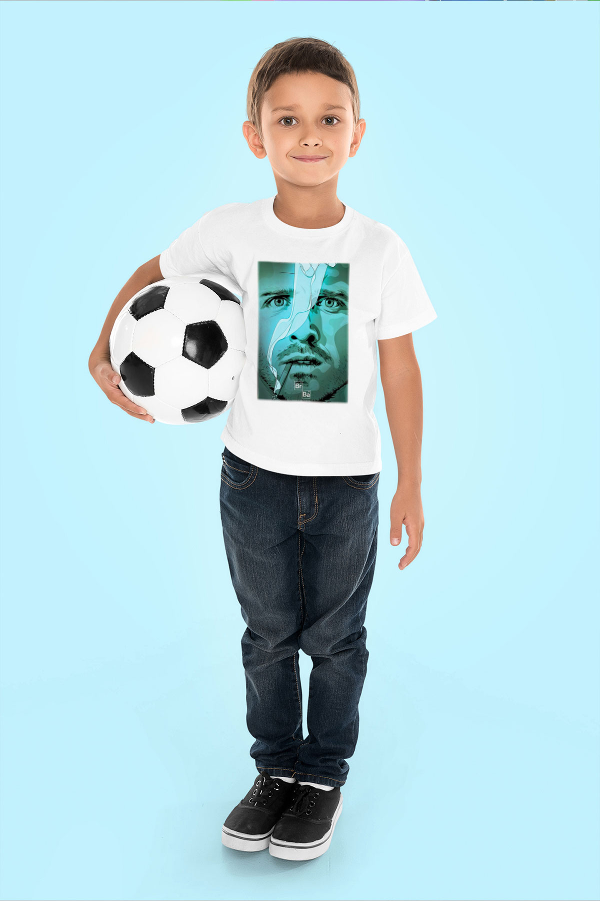 Breaking Bad Heisenberg Baskılı Beyaz Unisex Çocuk Tişört