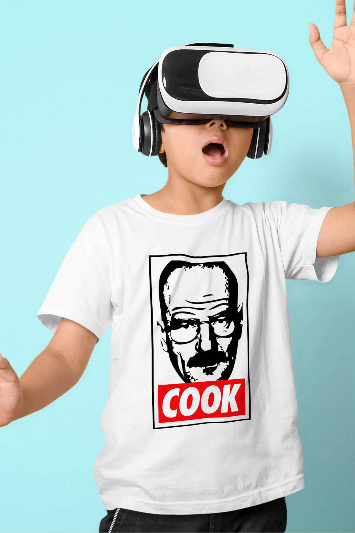 Breaking Bad Heisenberg Baskılı Beyaz Unisex Çocuk Tişört