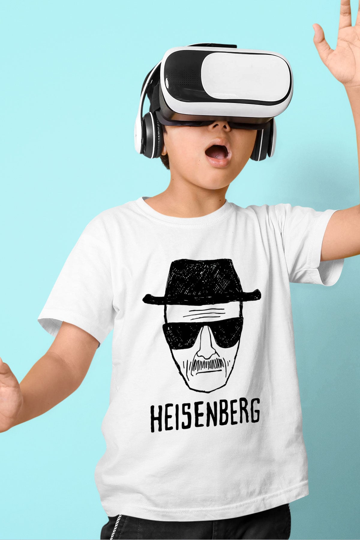 Breaking Bad Heisenberg Baskılı Beyaz Unisex Çocuk Tişört