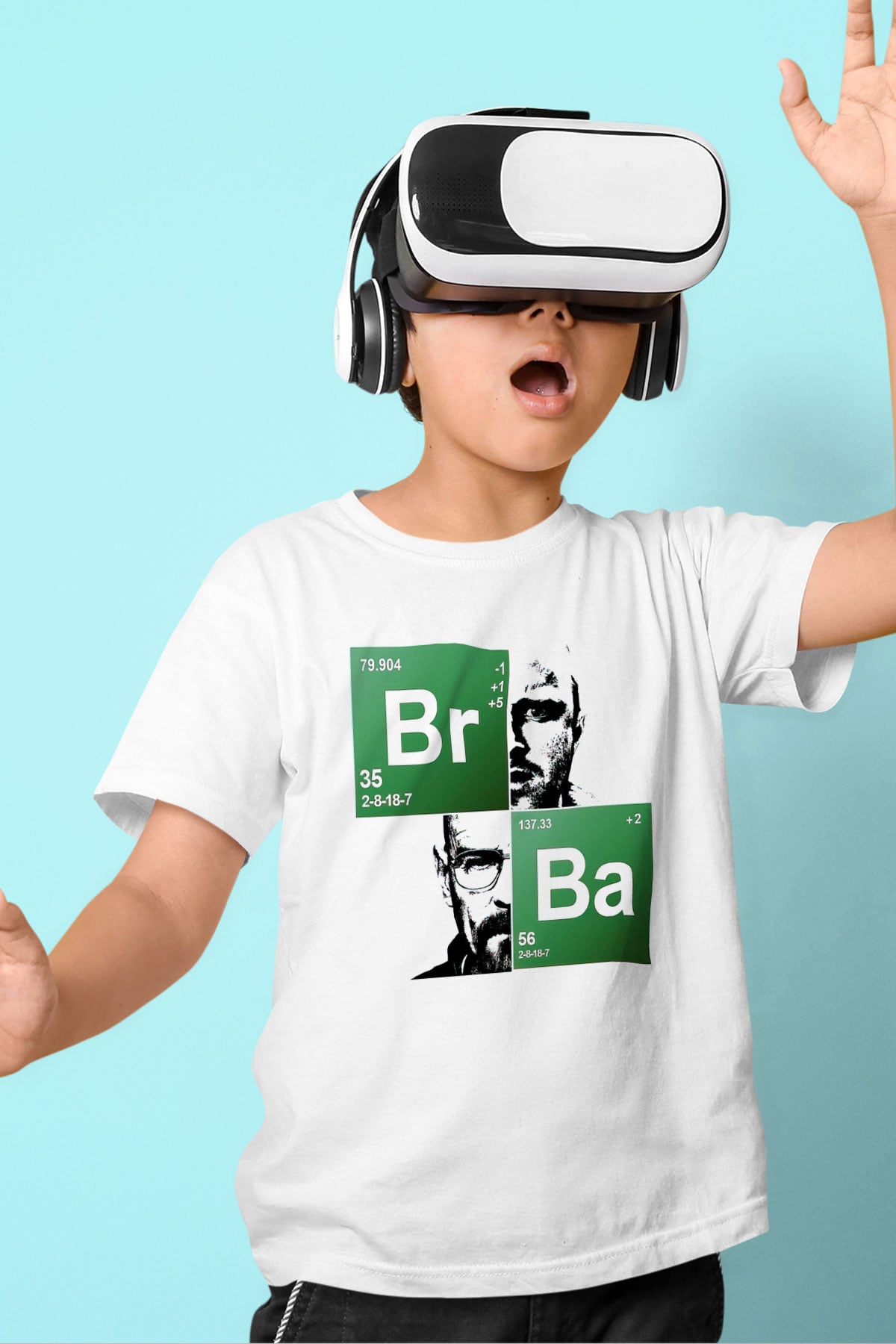 Breaking Bad Heisenberg Baskılı Beyaz Unisex Çocuk Tişört