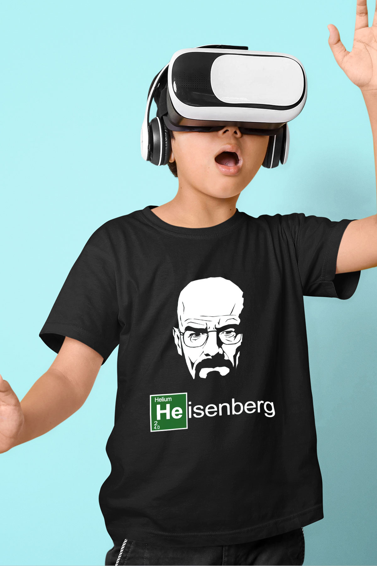 Breaking Bad Heisenberg Baskılı Siyah Unisex Çocuk Tişört