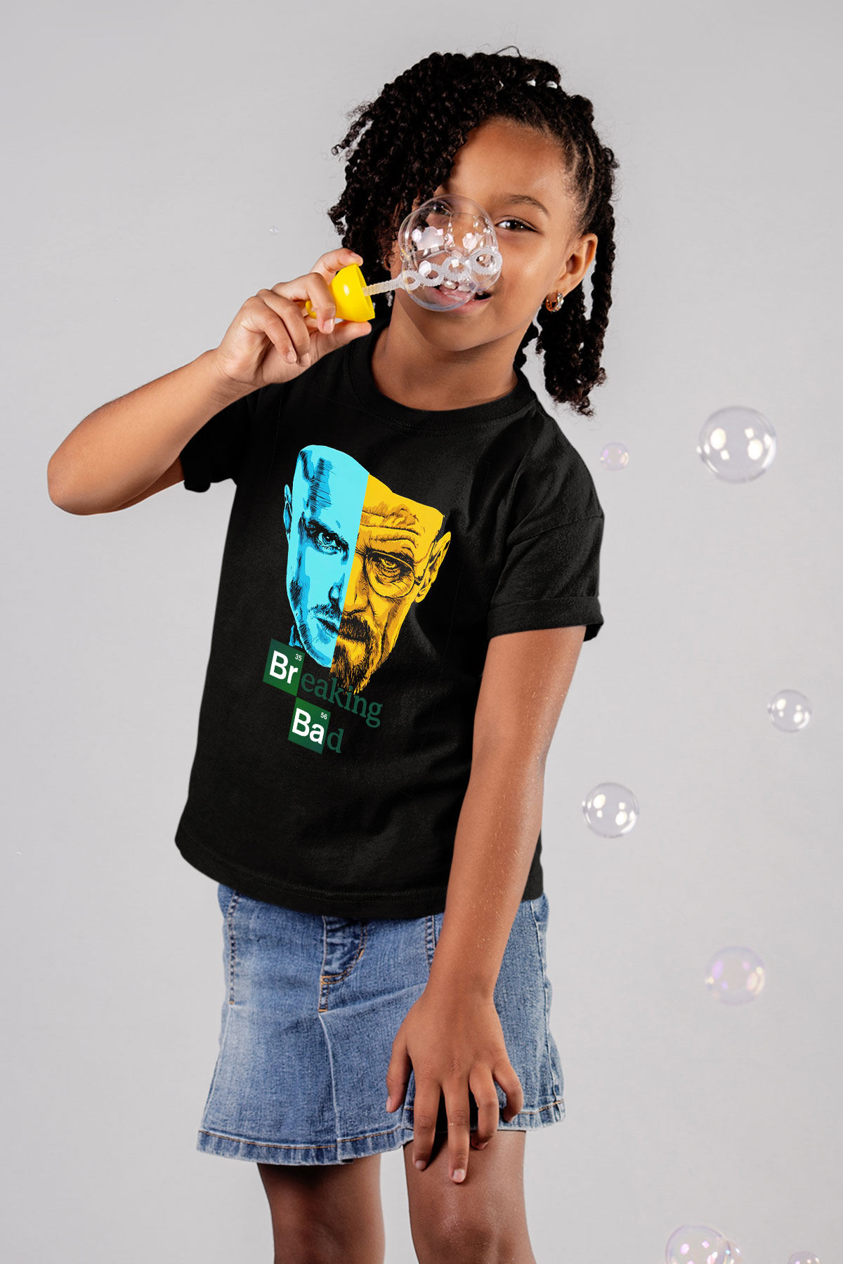 Breaking Bad Heisenberg Baskılı Siyah Unisex Çocuk Tişört