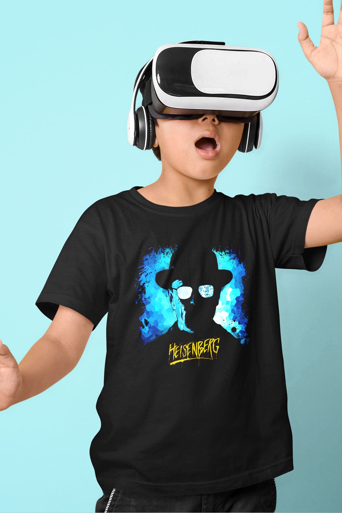 Breaking Bad Heisenberg Baskılı Siyah Unisex Çocuk Tişört
