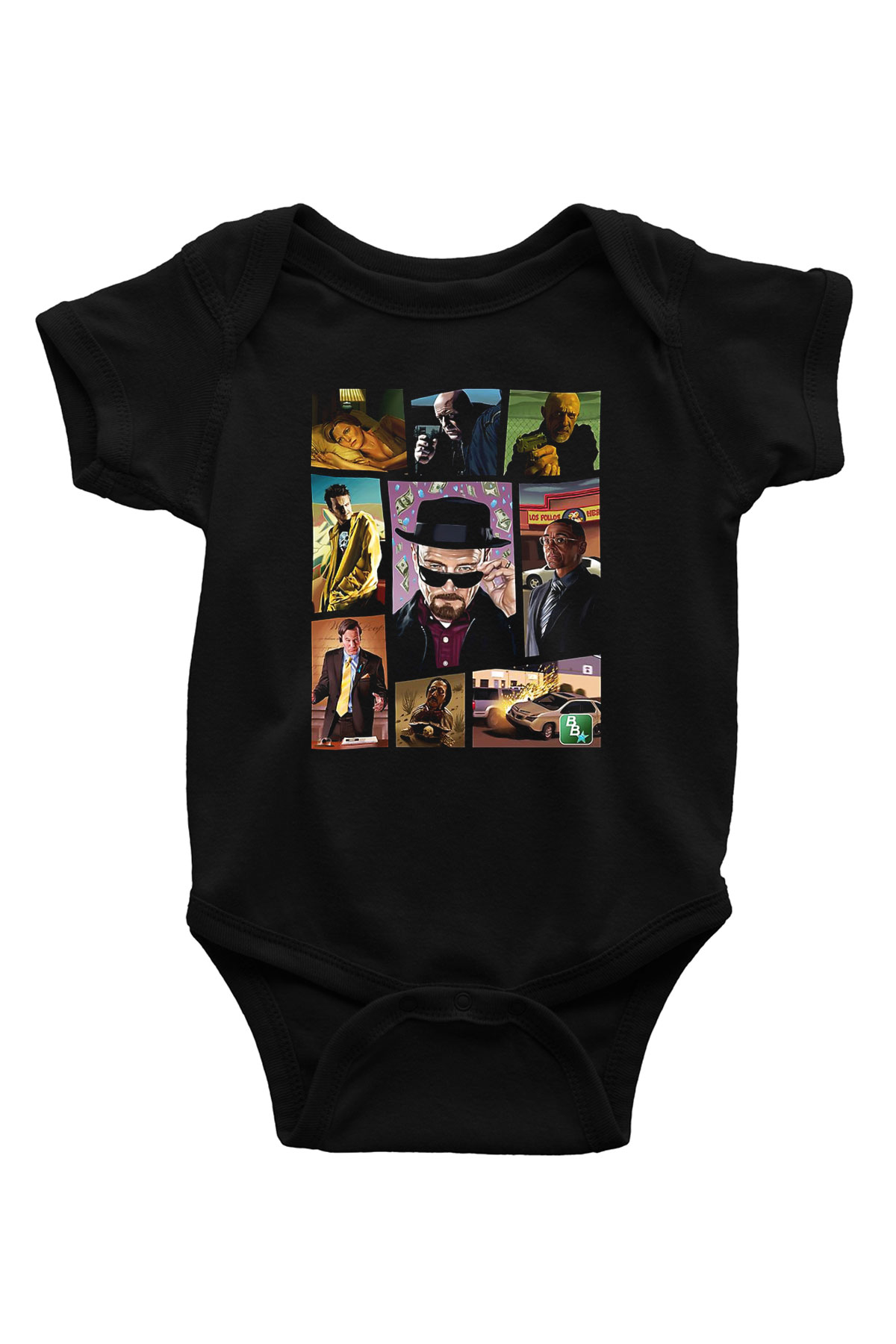 Breaking Bad Heisenberg Baskılı Siyah Bebek Body - Zıbın