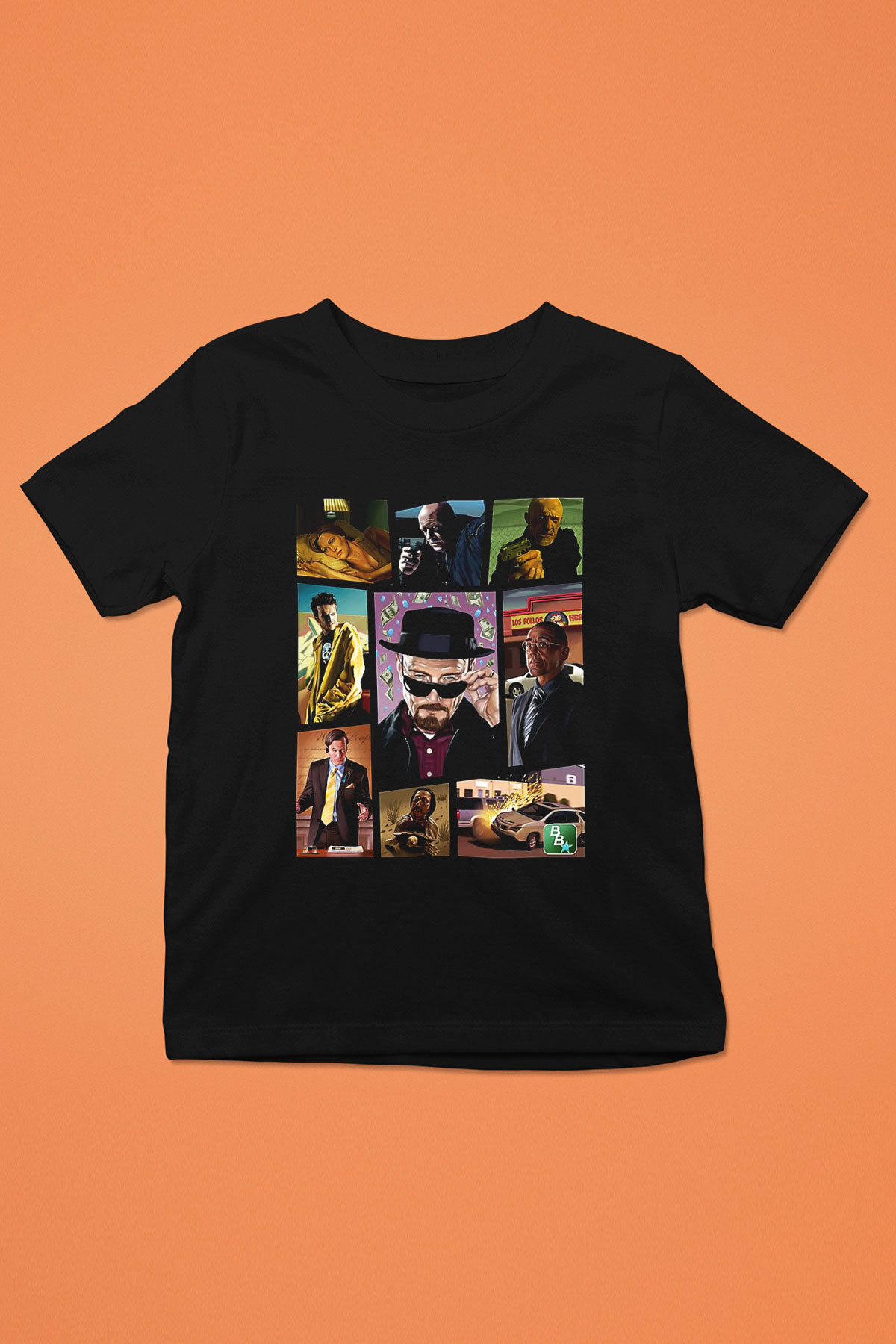 Breaking Bad Heisenberg Baskılı Siyah Unisex Çocuk Tişört