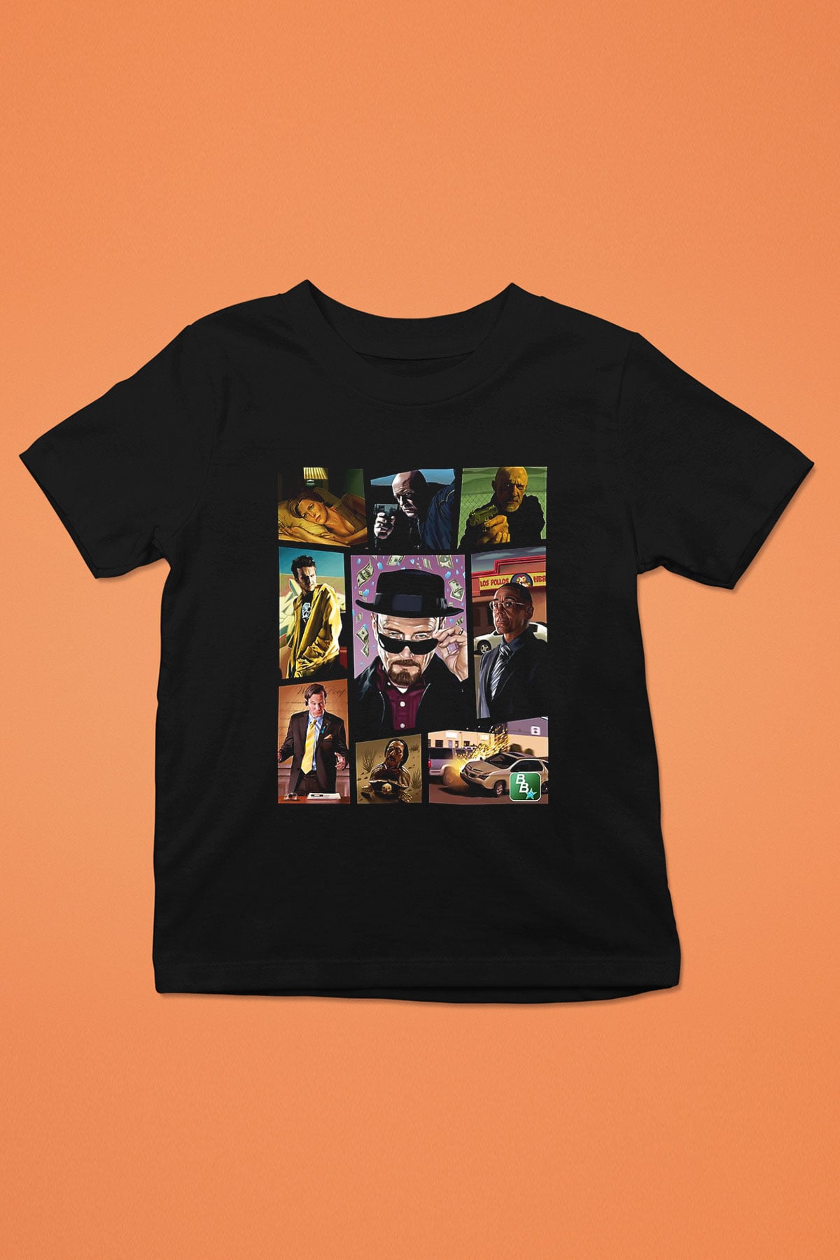 Breaking Bad Heisenberg Baskılı Siyah Unisex Çocuk Tişört