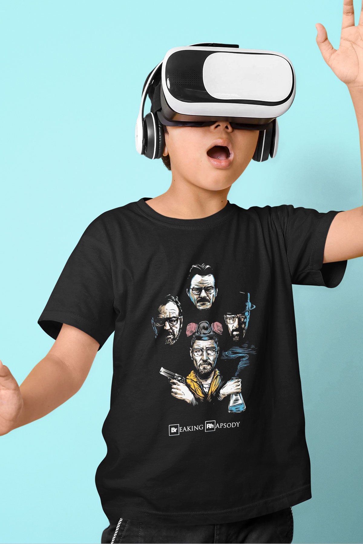 Breaking Bad Heisenberg Baskılı Siyah Unisex Çocuk Tişört