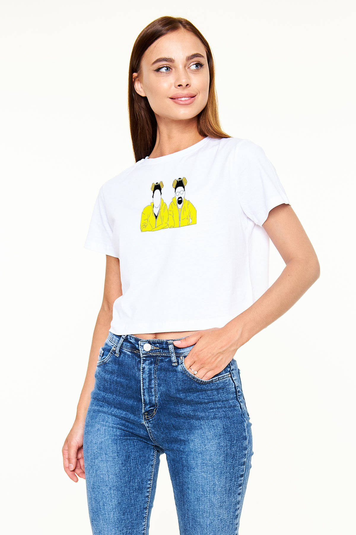 Breaking Bad Heisenberg Beyaz  Crop Top Tişört