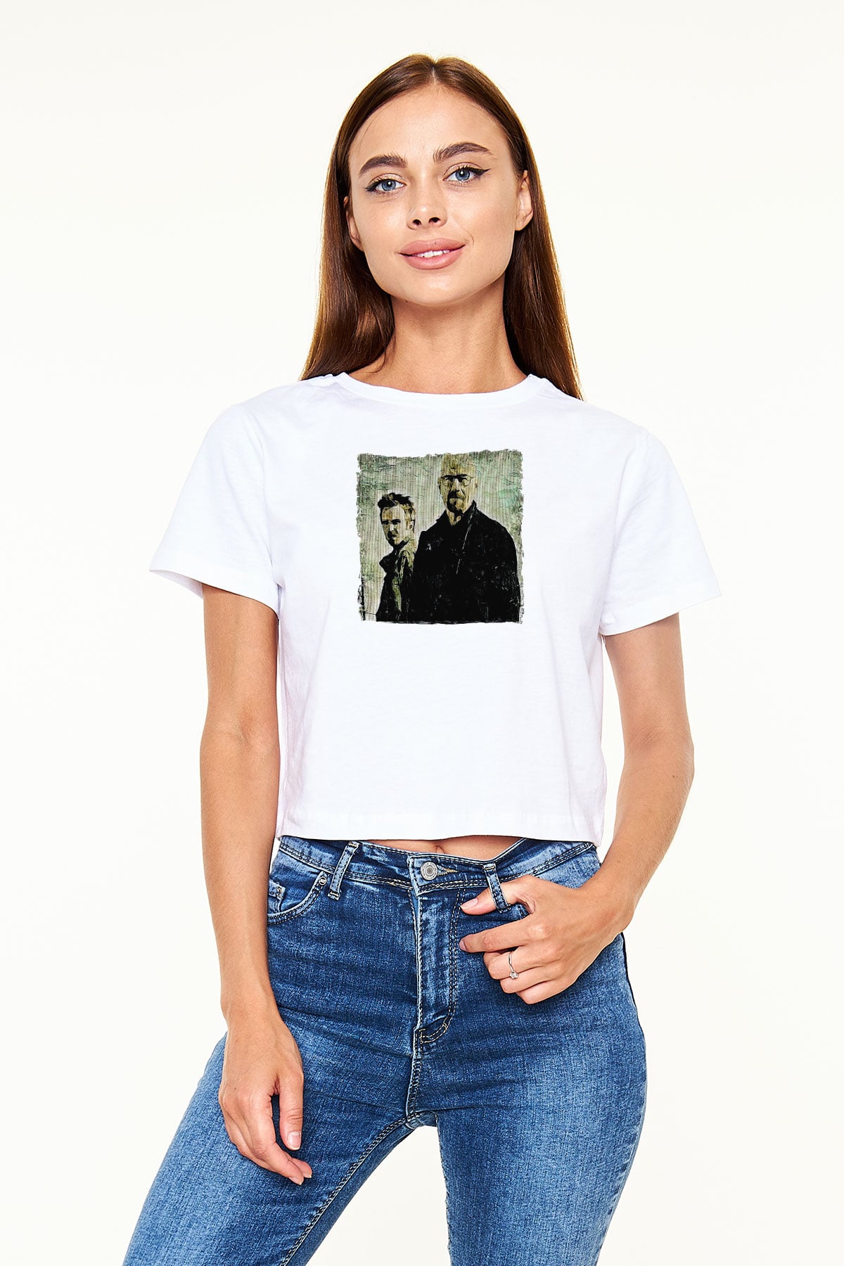 Breaking Bad Heisenberg Beyaz  Crop Top Tişört