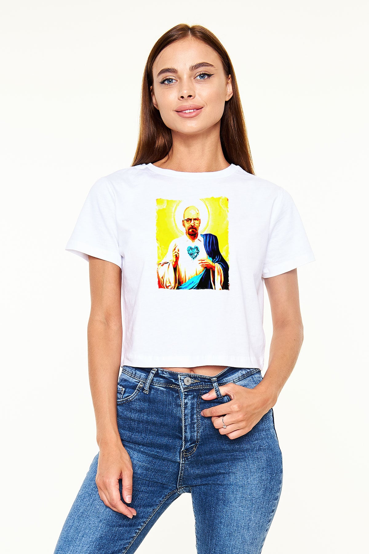 Breaking Bad Heisenberg Beyaz  Crop Top Tişört