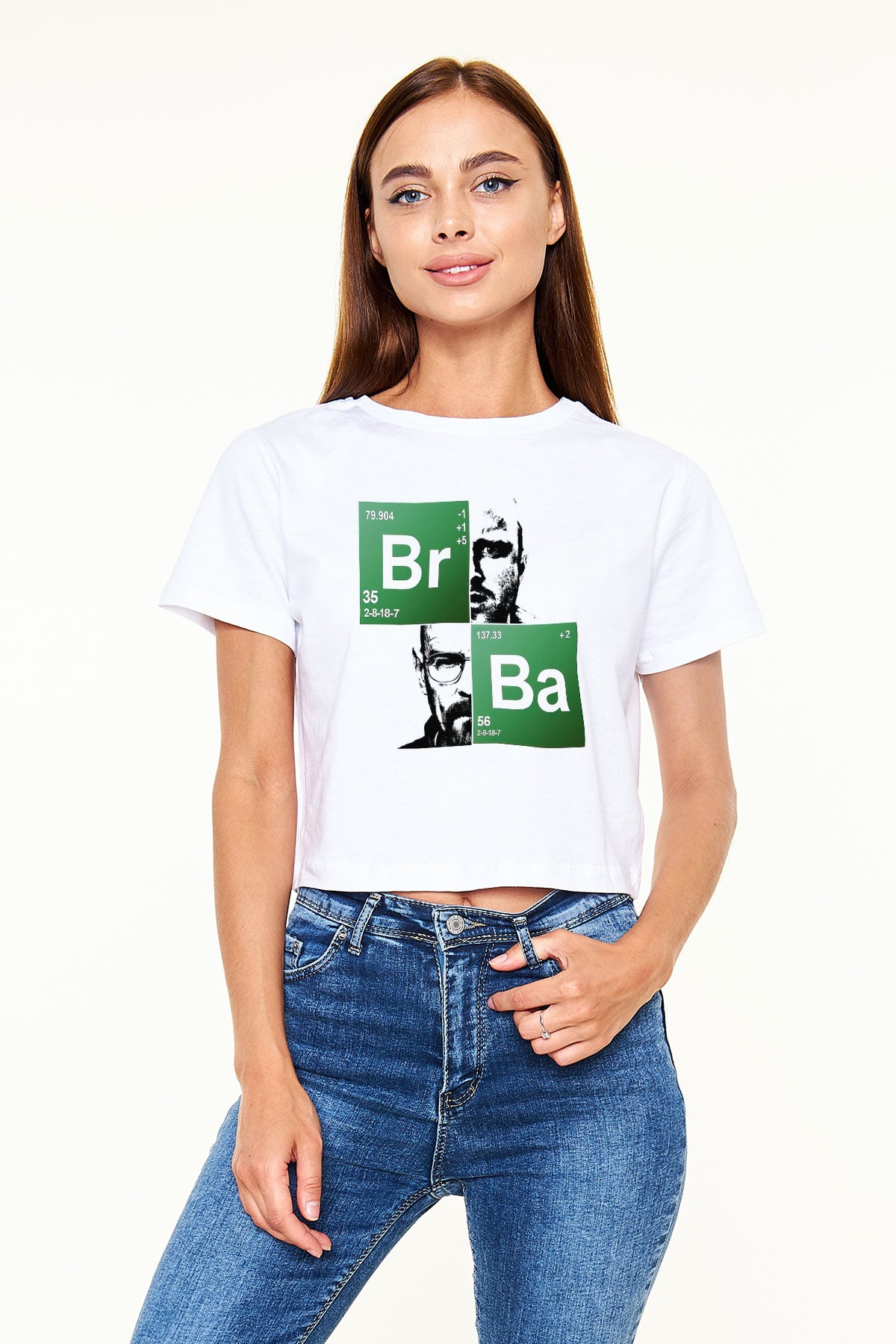 Breaking Bad Heisenberg Beyaz Croptop Tişört