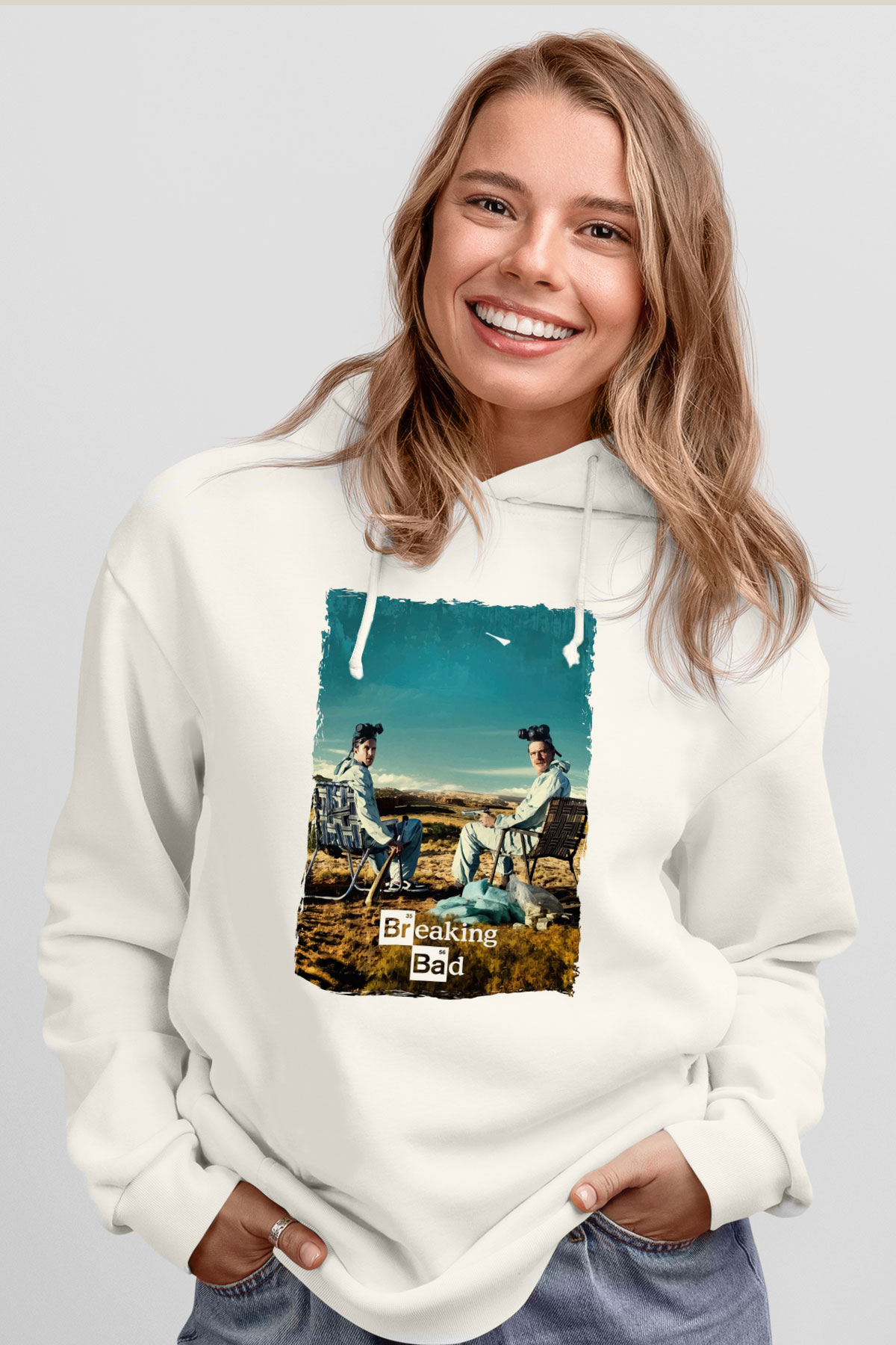 Breaking Bad Heisenberg Beyaz Unisex Hoodie