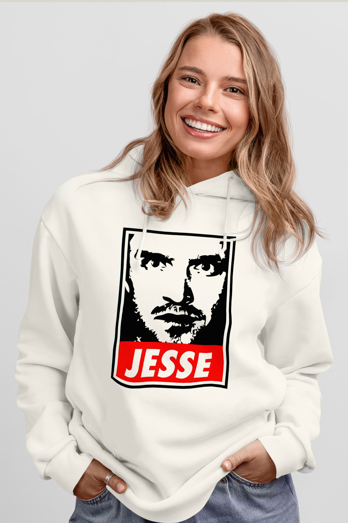 Breaking Bad Heisenberg Beyaz Unisex Kapşonlu Sweatshirt