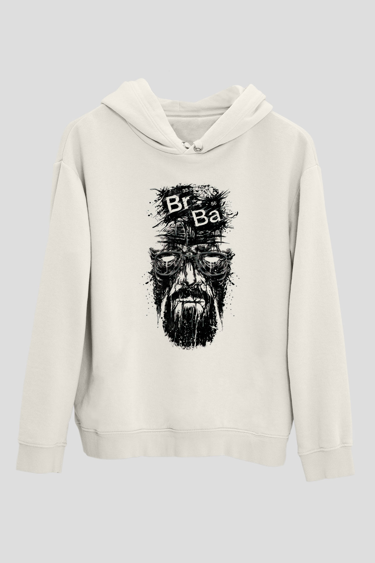 Breaking Bad Heisenberg Beyaz Unisex Kapşonlu Sweatshirt