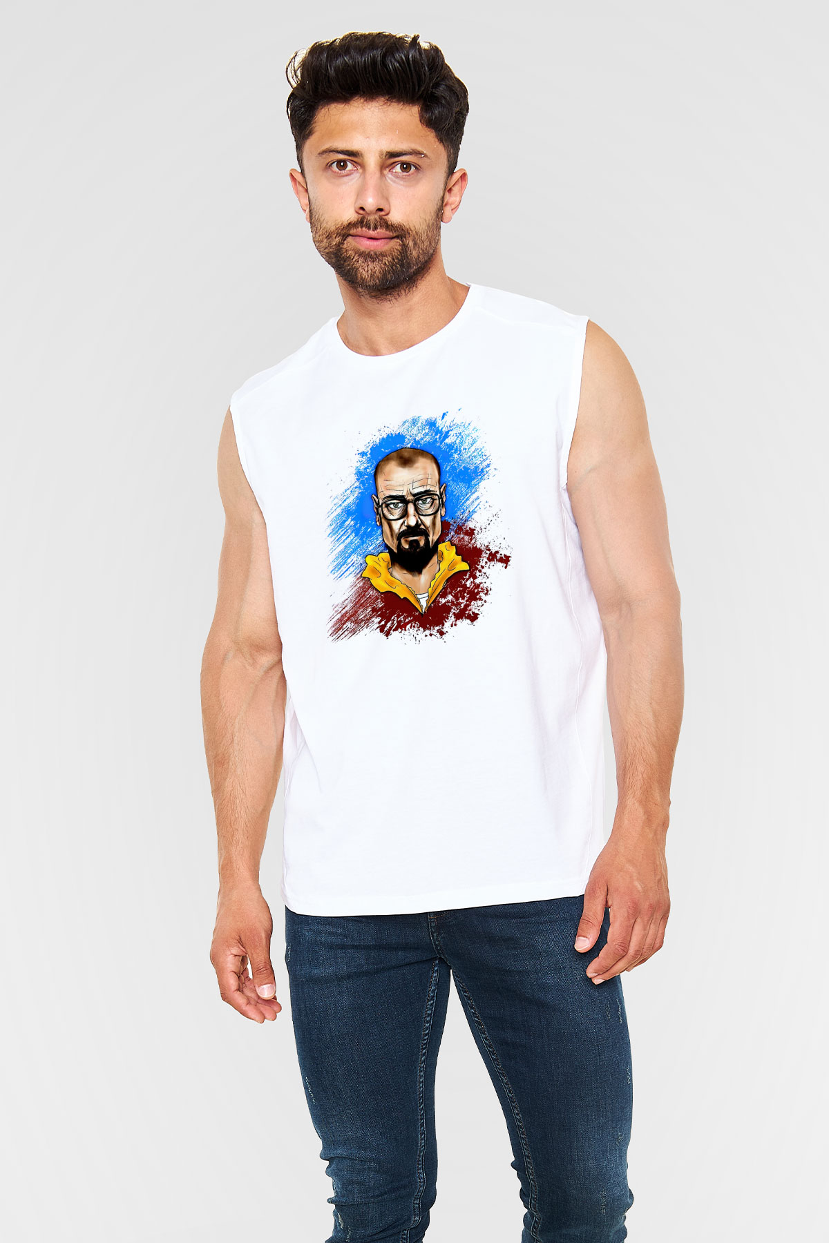 Breaking Bad Heisenberg Beyaz Unisex Kolsuz Tişört