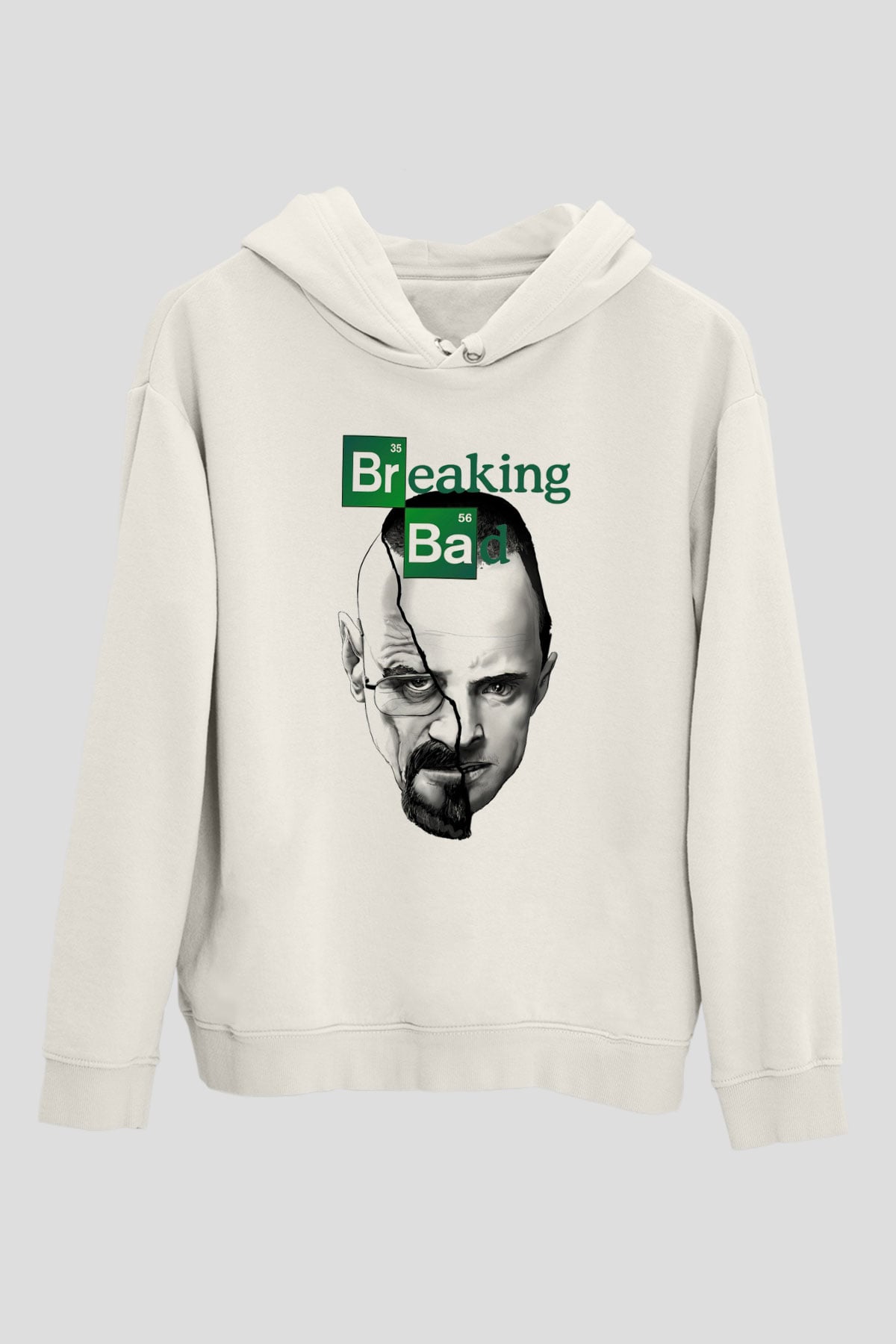 Breaking Bad Heisenberg Beyaz Unisex Kapşonlu Sweatshirt