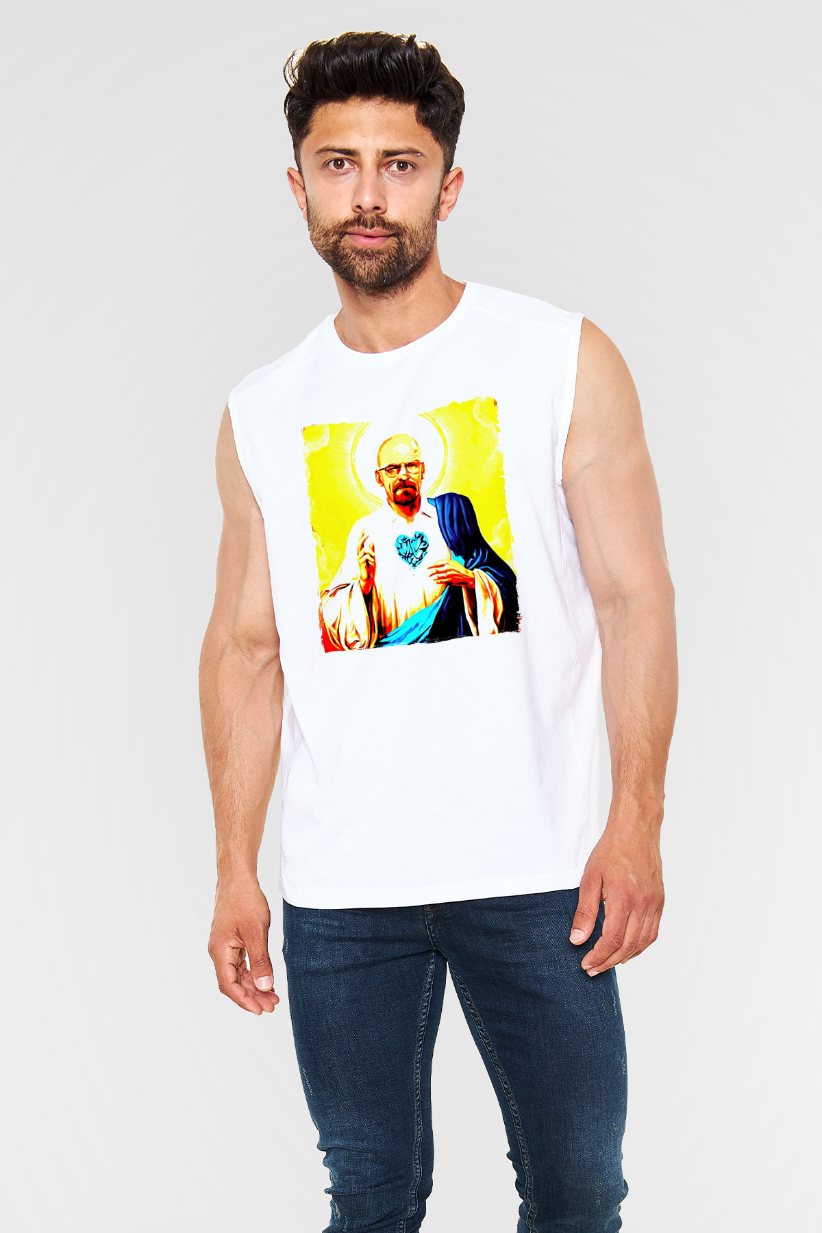 Breaking Bad Heisenberg Beyaz Unisex Kolsuz Tişört