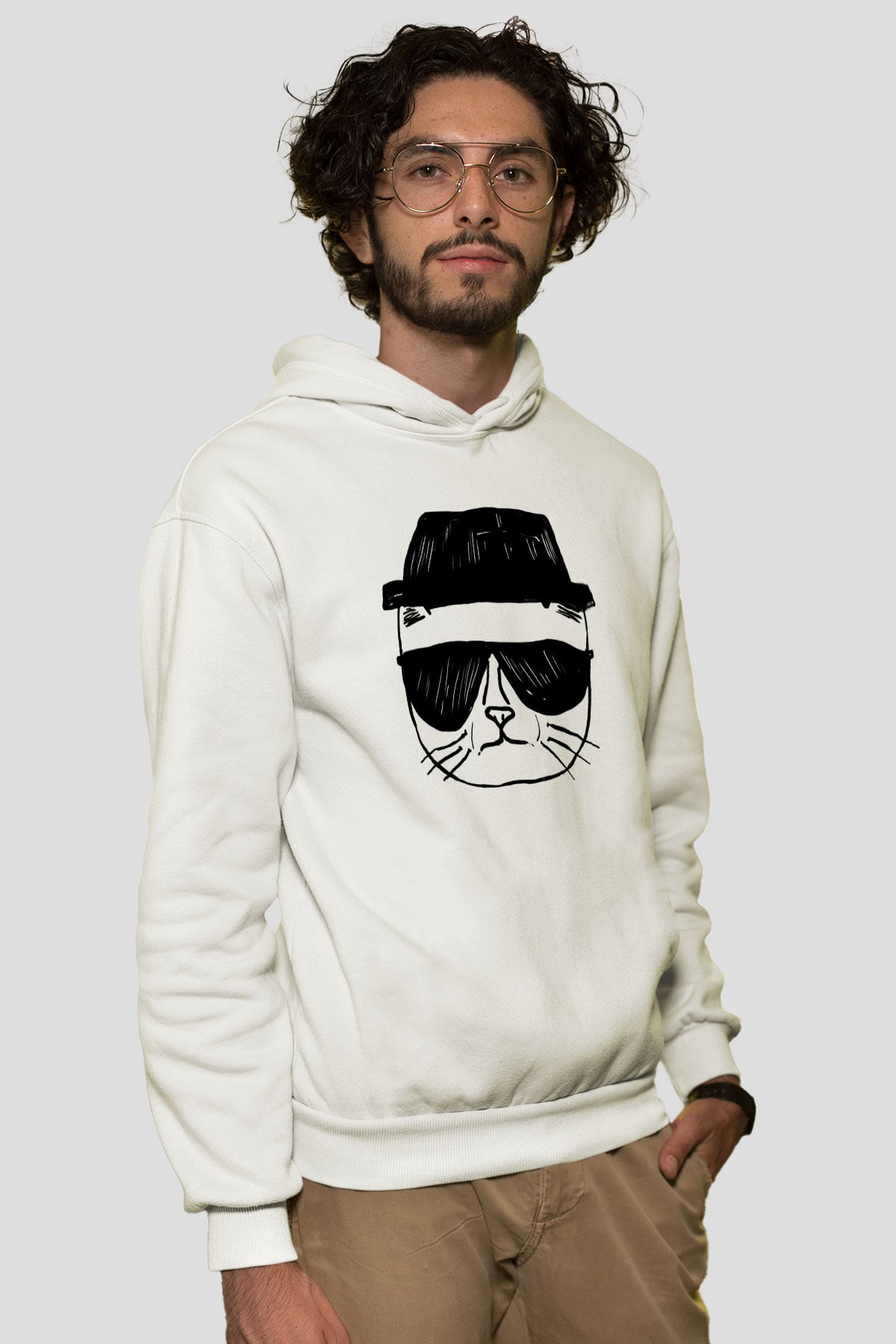 Breaking Bad Heisenberg Beyaz Unisex Kapşonlu Sweatshirt
