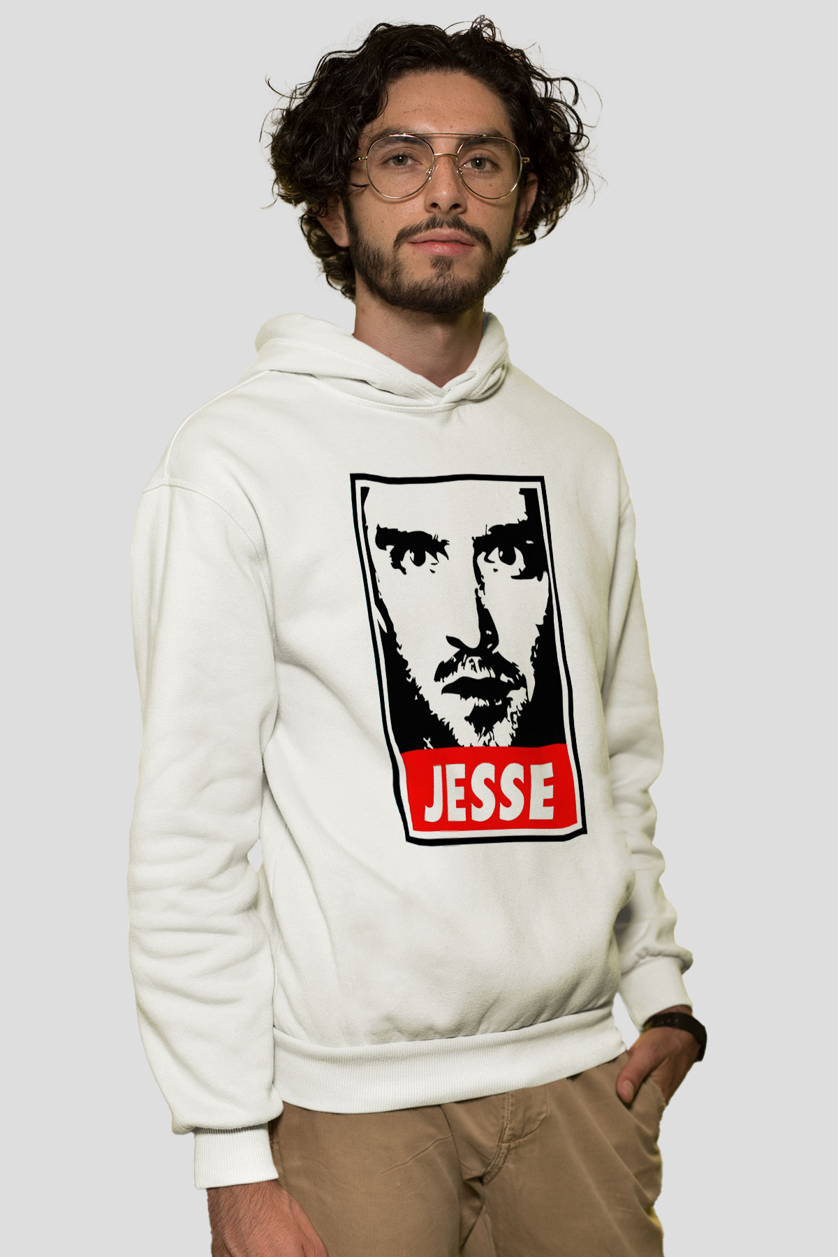 Breaking Bad Heisenberg Beyaz Unisex Kapşonlu Sweatshirt