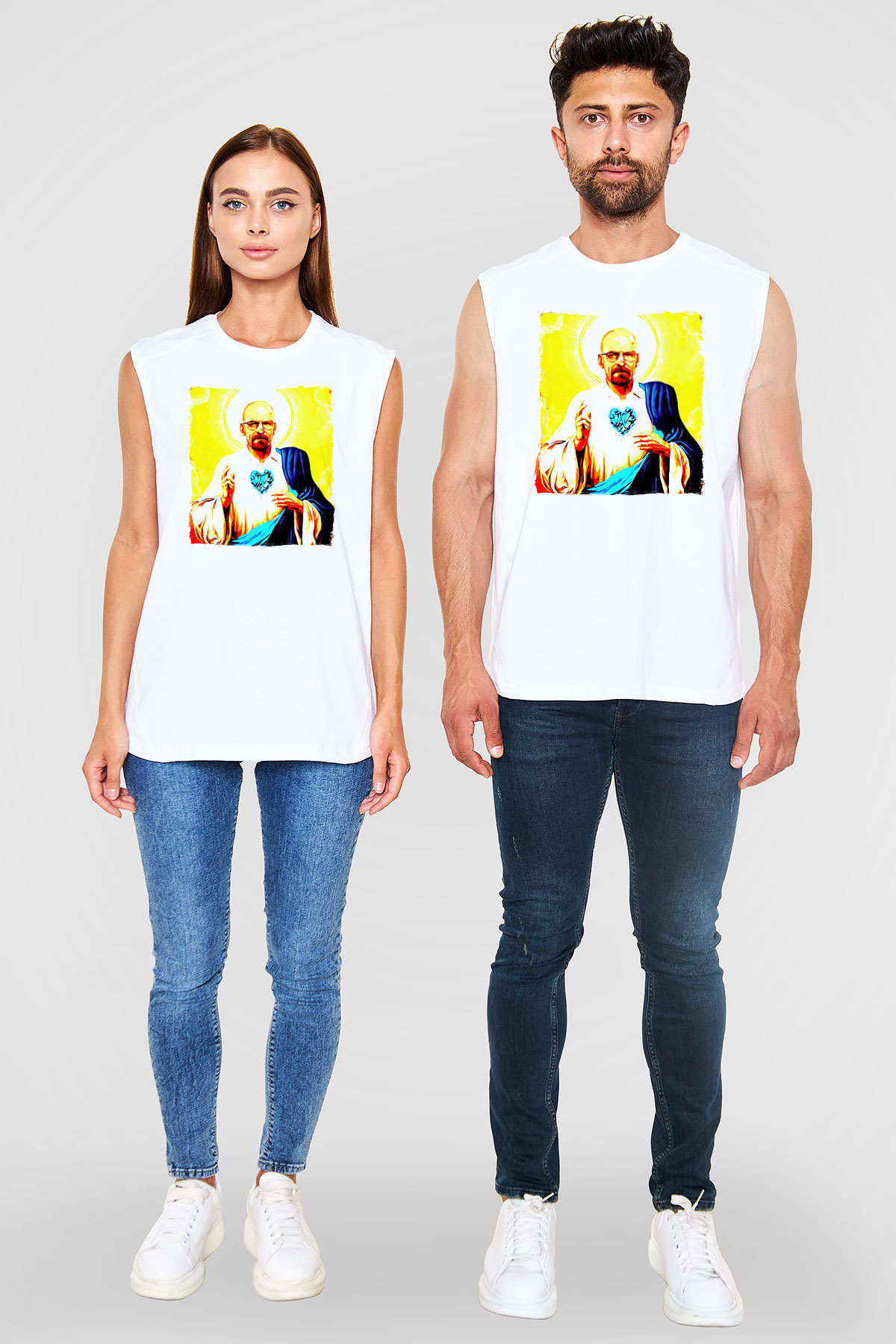 Breaking Bad Heisenberg Beyaz Unisex Kolsuz Tişört
