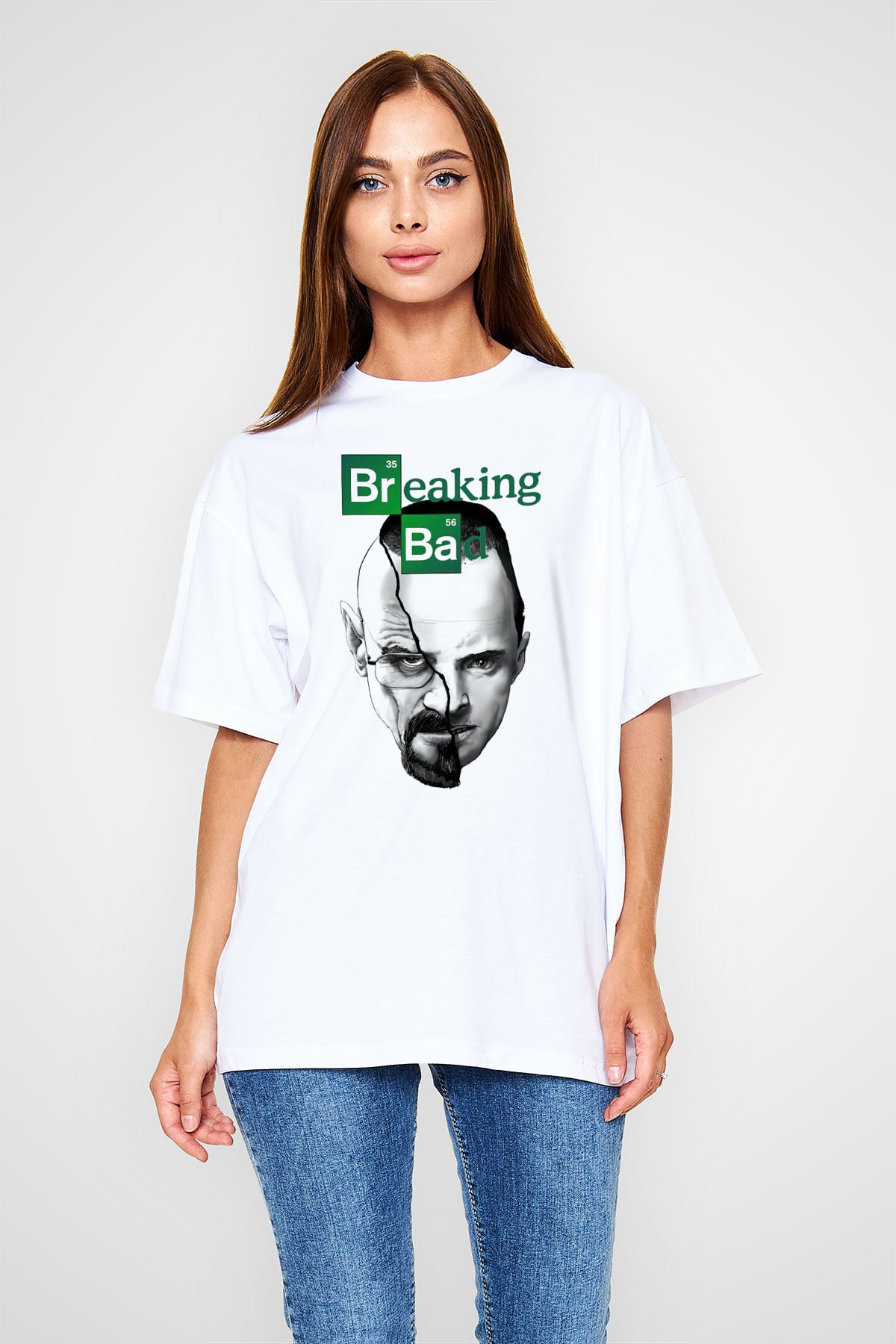 Breaking Bad Heisenberg Beyaz Unisex Oversize Tişört T-Shirt