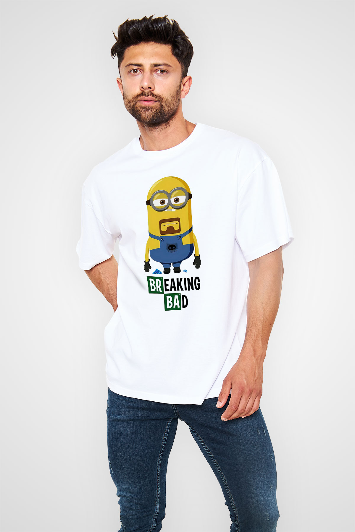 Breaking Bad Heisenberg Beyaz Unisex Oversize Tişört T-Shirt