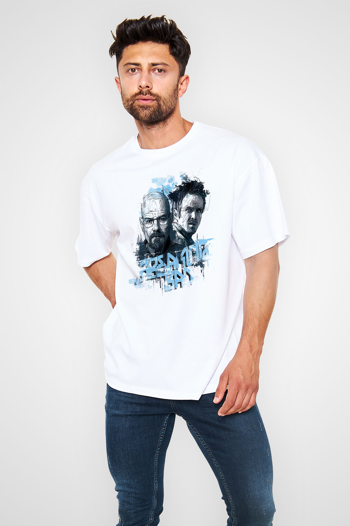 Breaking Bad Heisenberg Beyaz Unisex Oversize Tişört T-Shirt