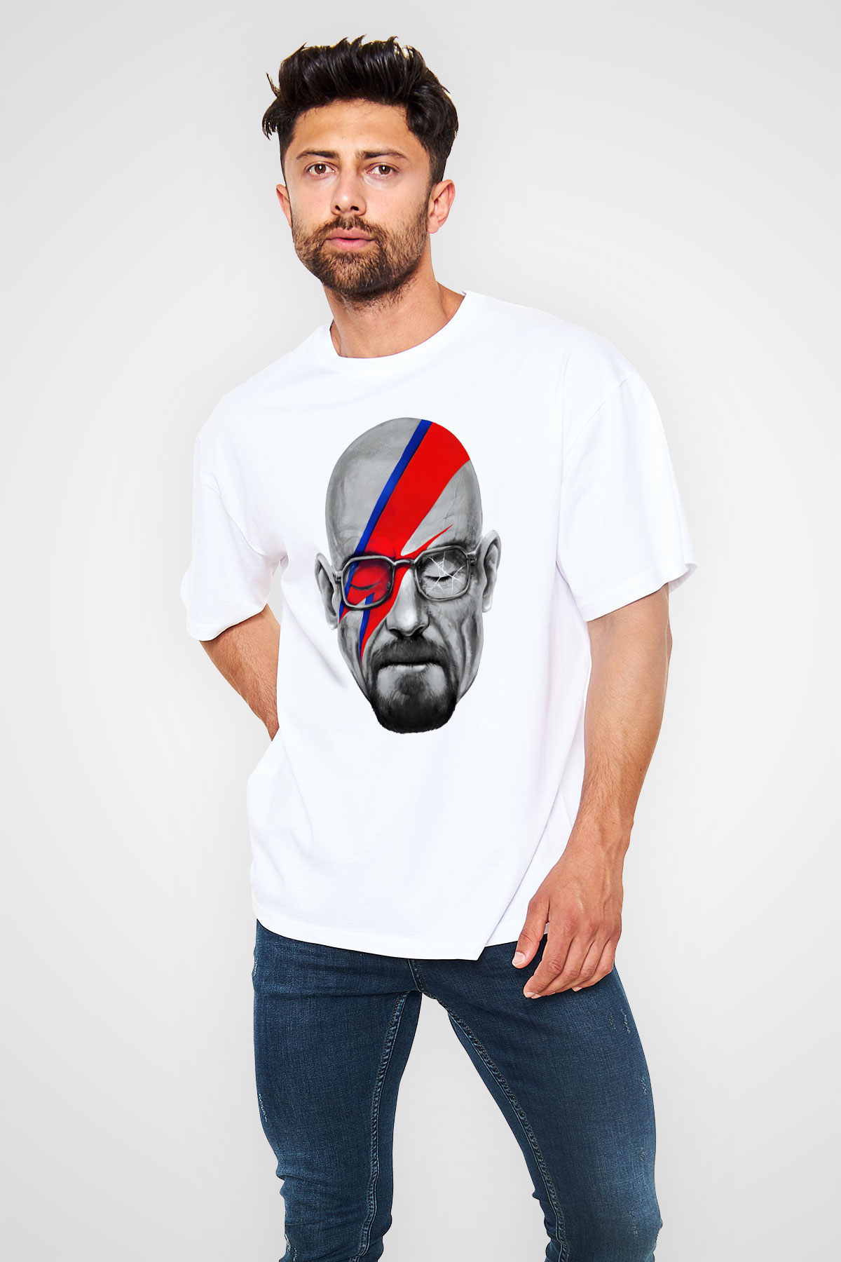 Breaking Bad Heisenberg Beyaz Unisex Oversize Tişört T-Shirt