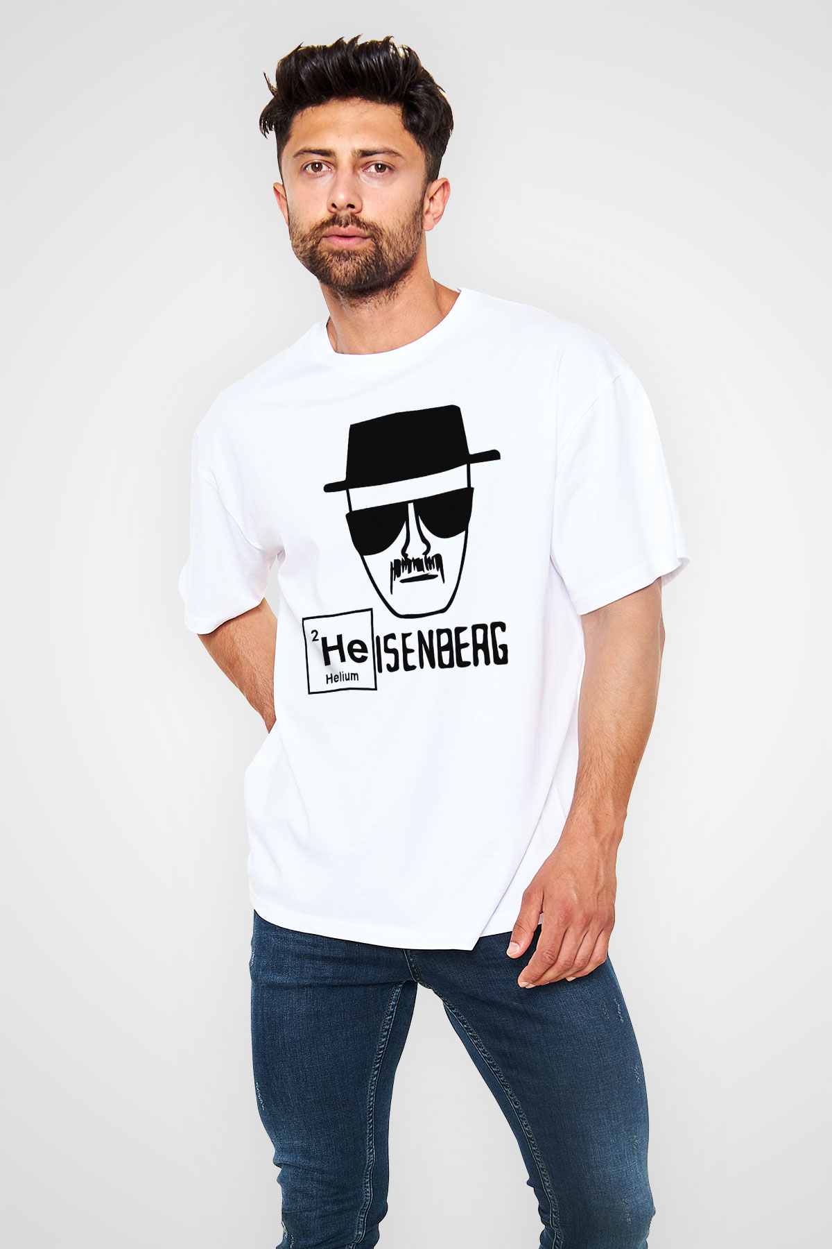Breaking Bad Heisenberg Beyaz Unisex Oversize Tişört T-Shirt