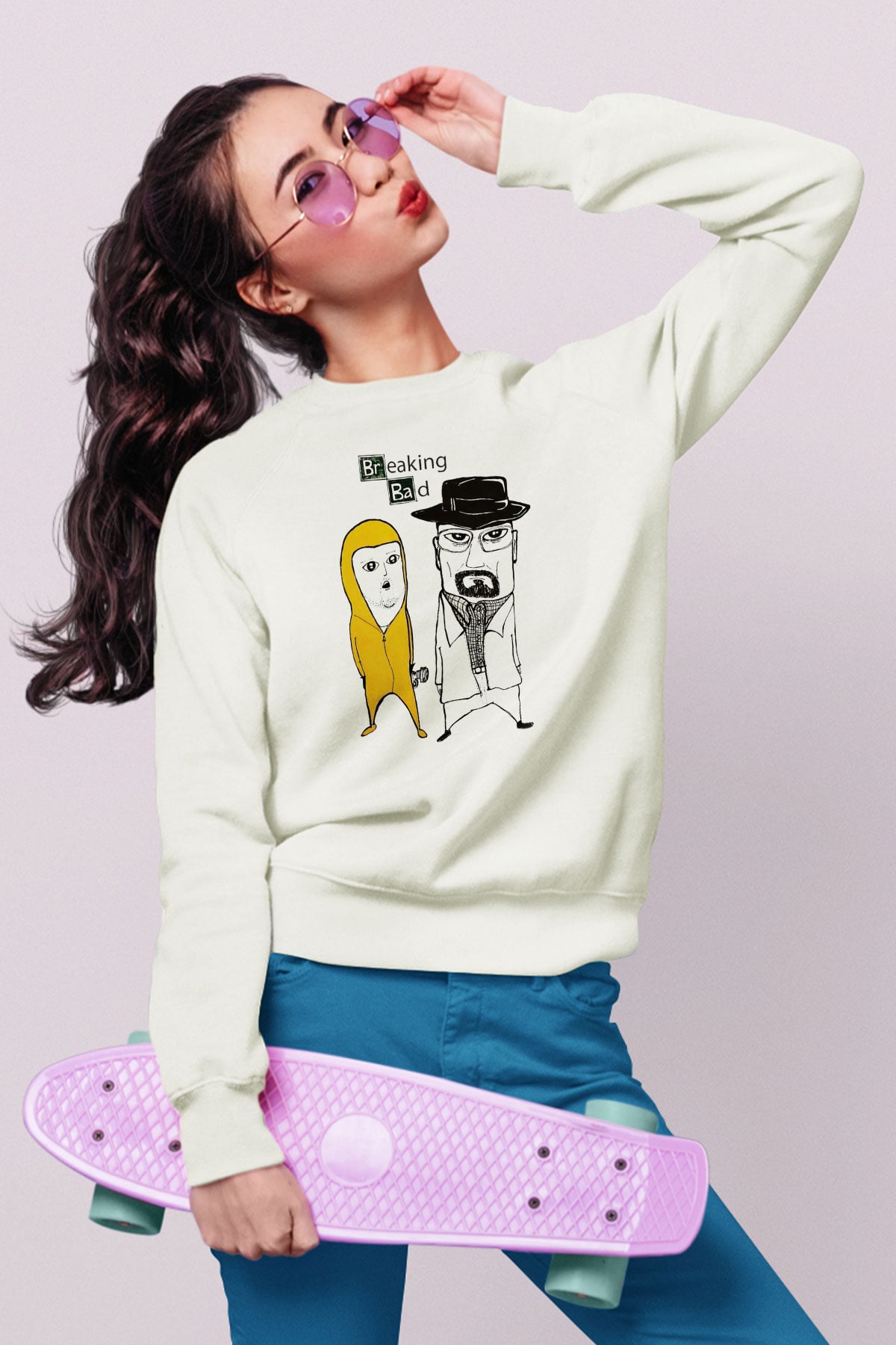 Breaking Bad Heisenberg Beyaz Unisex Sweatshirt