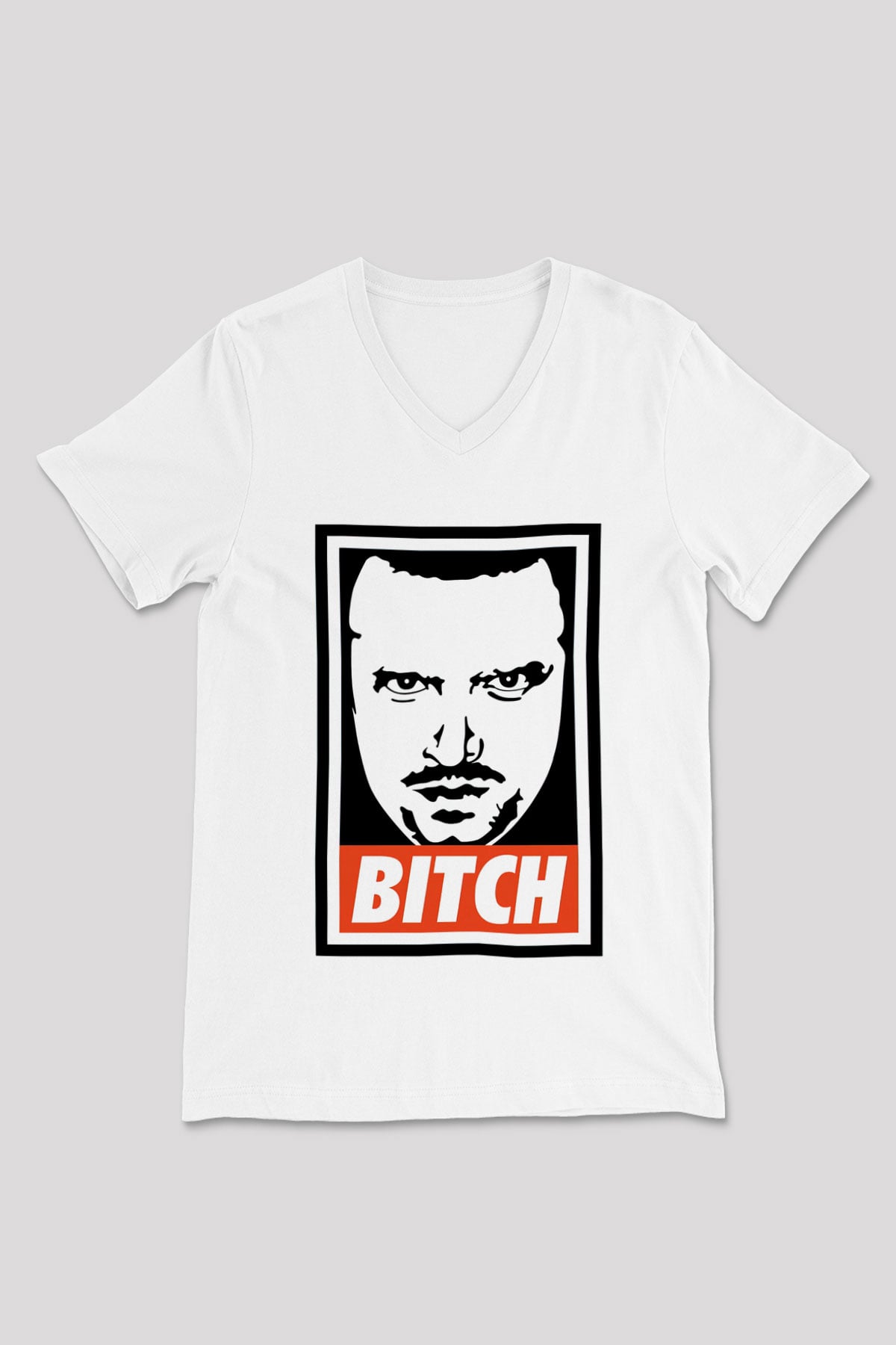 Breaking Bad Heisenberg Beyaz Unisex V Yaka Tişört